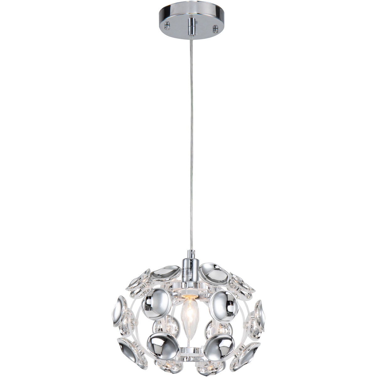 Canada 1 Light 10.3 inch Chrome Single Pendant Lighting Ceiling Light