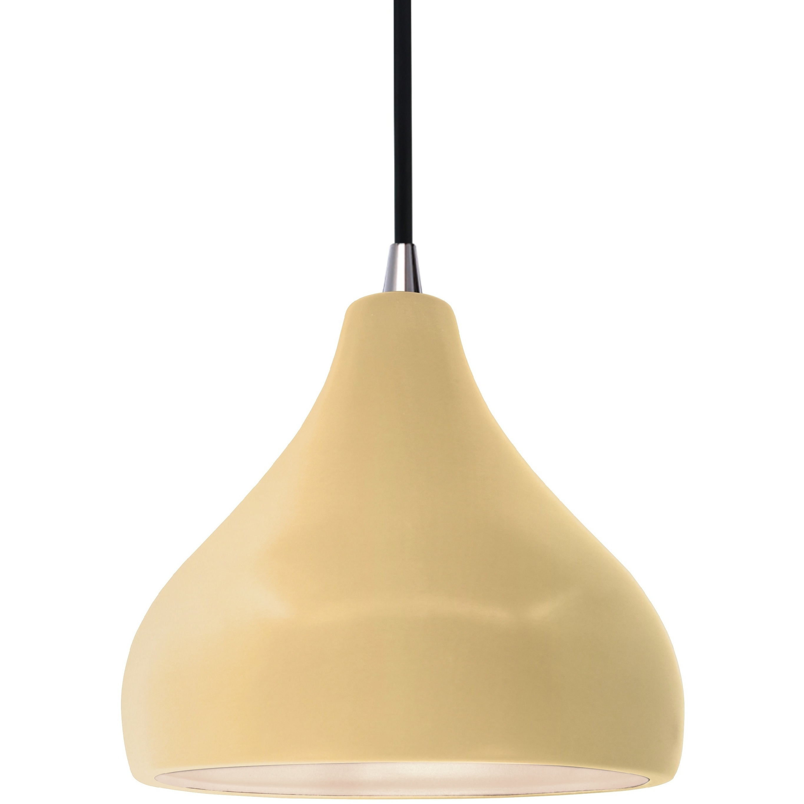 Radiance LED 8 inch Muted Yellow and Brushed Nickel Pendant Ceiling Light