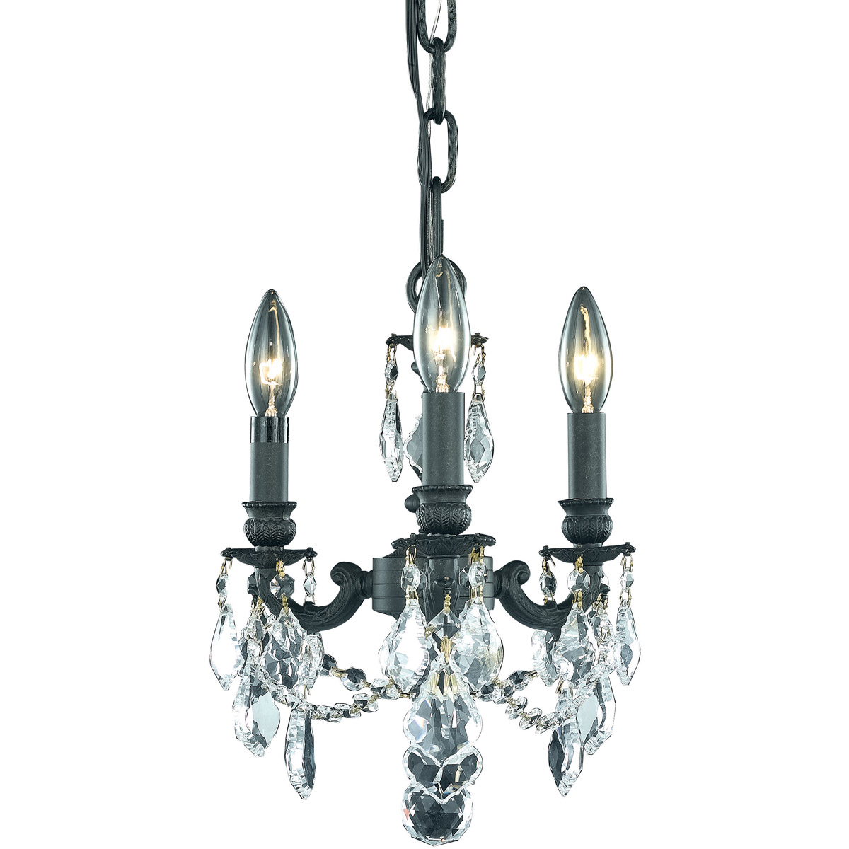 Lillie 3 Light 10 inch Dark Bronze Pendant Ceiling Light in Clear, Royal Cut