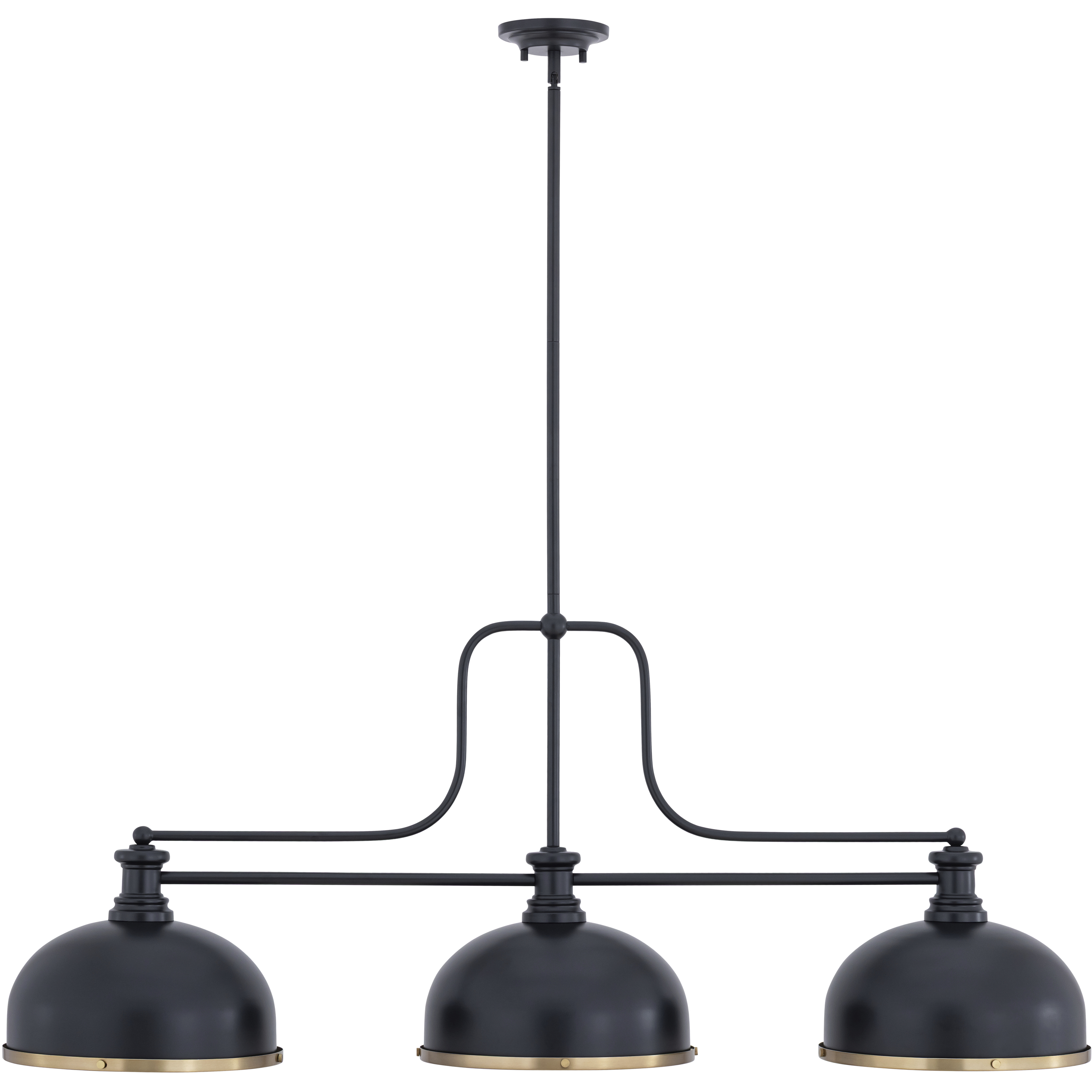Melange 3 Light 52 inch Matte Black Billiard Ceiling Light