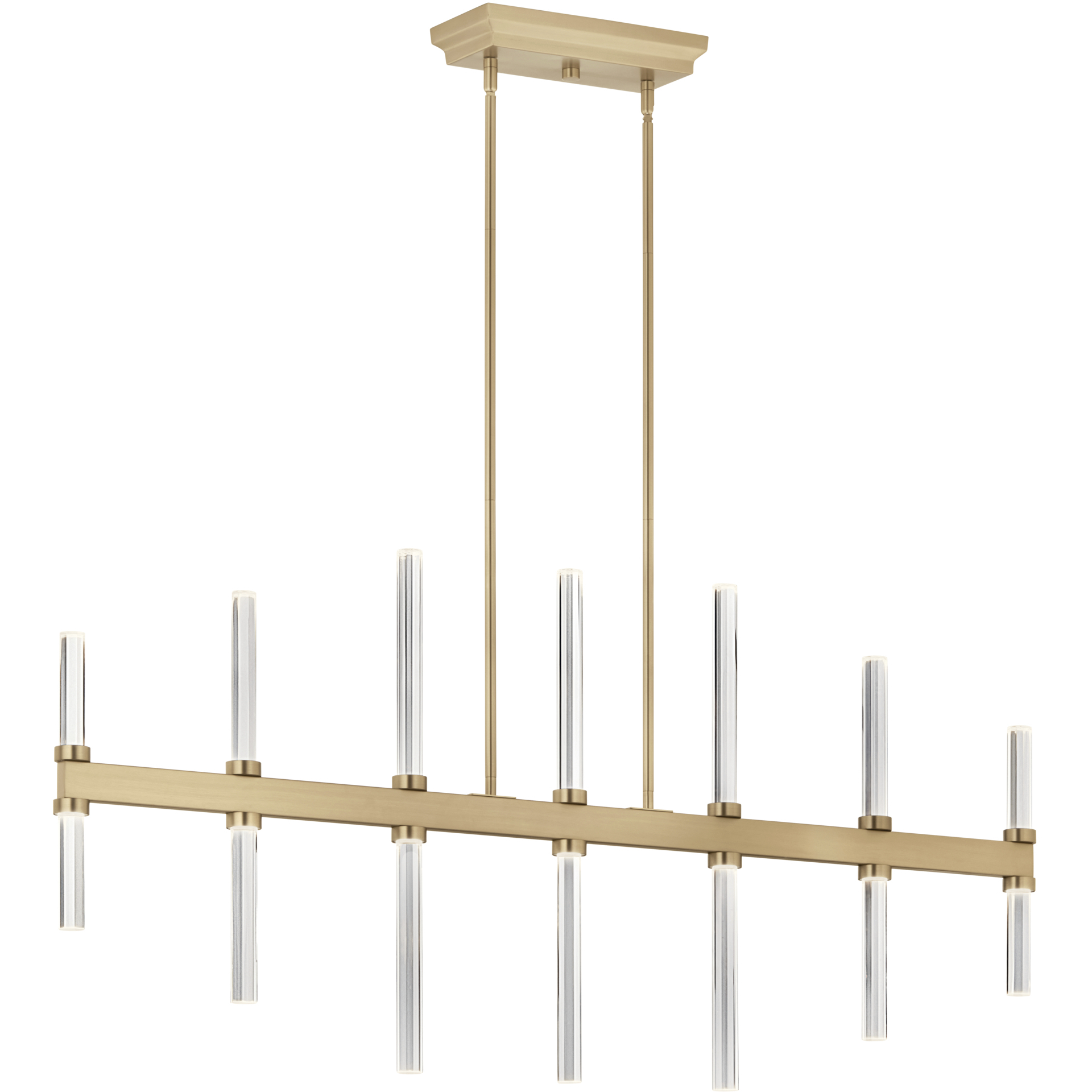 Sycara LED 5 inch Champagne Bronze Chandelier Linear Ceiling Light, Single