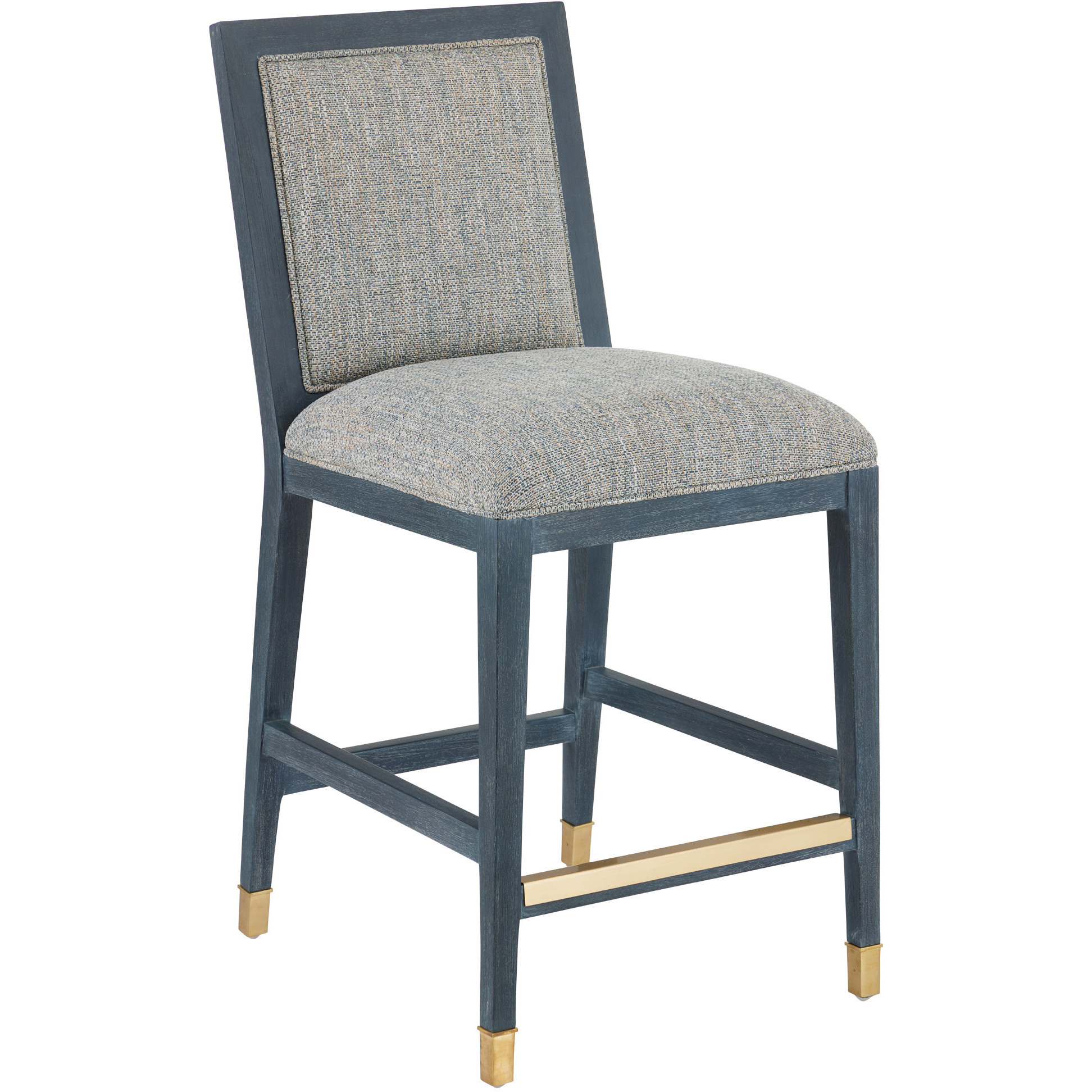 Santos 40 inch Vintage Navy and Satin Brass and Barrett Dusk Counter Stool