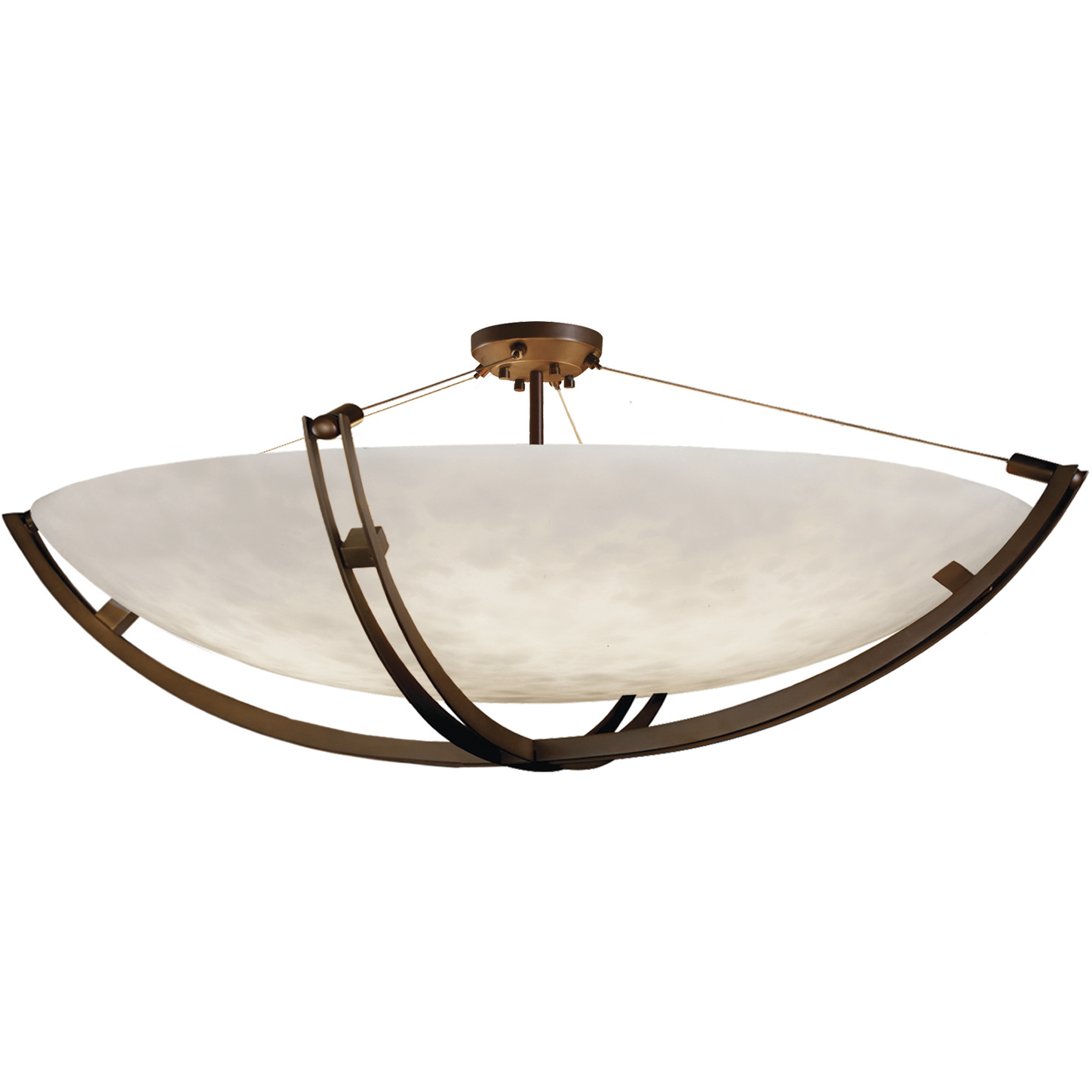 Clouds 9 Light 69 inch Dark Bronze Semi-Flush Ceiling Light in Incandescent, Bowl