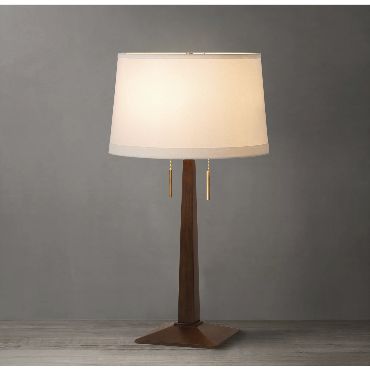Taper 29 inch 9 watt Dark Walnut Wood and Weathered Brass Table Lamp Portable Light