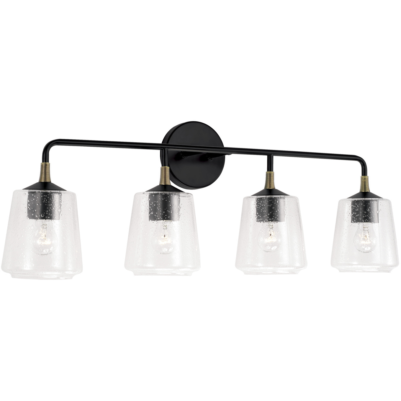 Amara 4 Light 32 inch Matte Black with Brass Vanity Light Wall Light