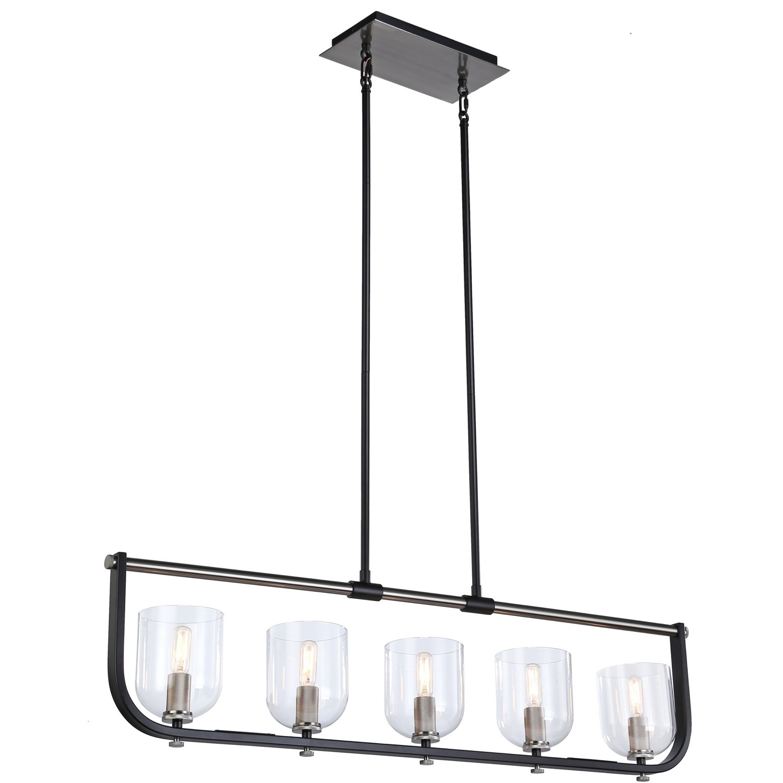 Cheshire 5 Light 40 inch Black and Nickel Island Light Ceiling Light in Black and Brushed Nickel