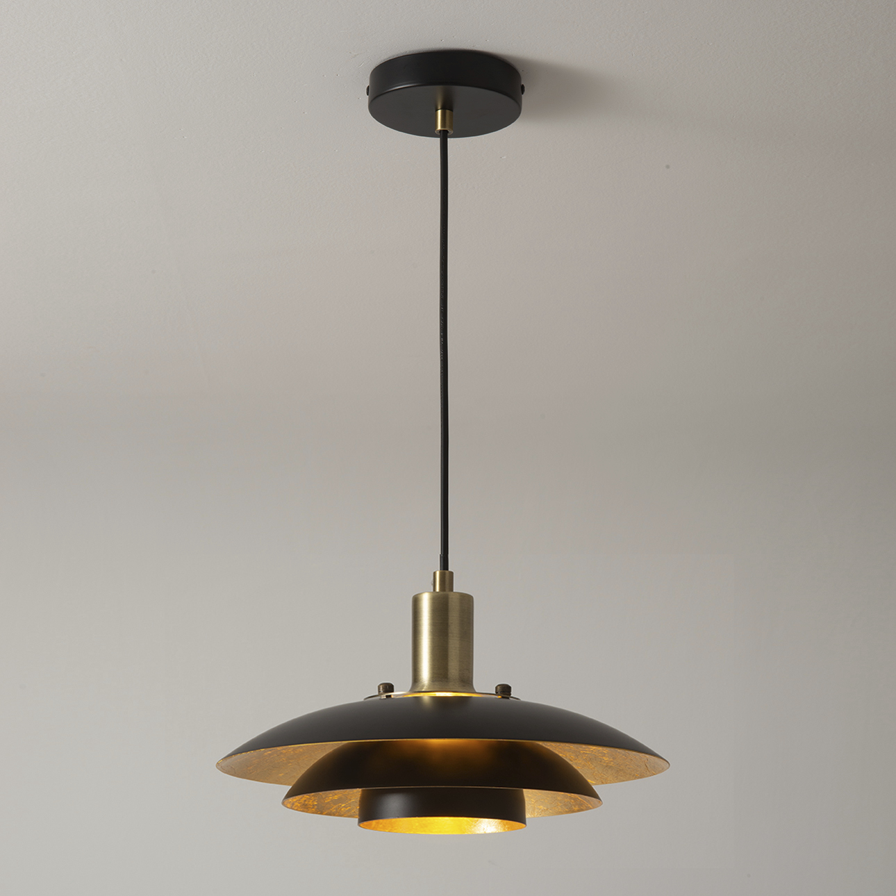 Rancho Mirage 1 Light 15 inch Matte Black and Weathered Brass Pendant Ceiling Light, Large