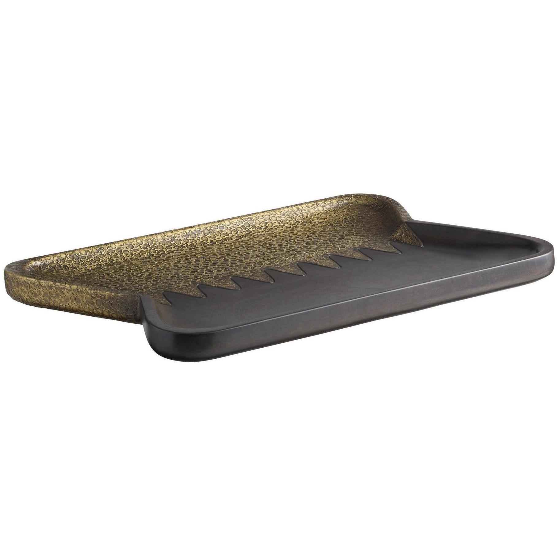 Kolby Antique Brass and Umber Tray
