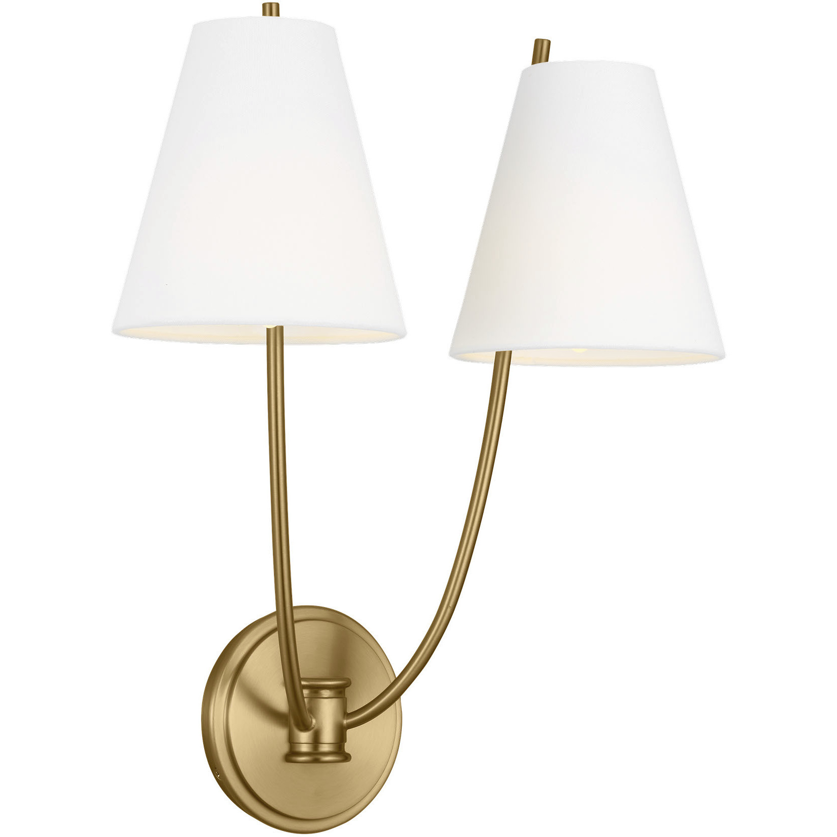 C&M by Chapman & Myers Marina 2 Light 14.5 inch Burnished Brass Double Sconce Wall Light