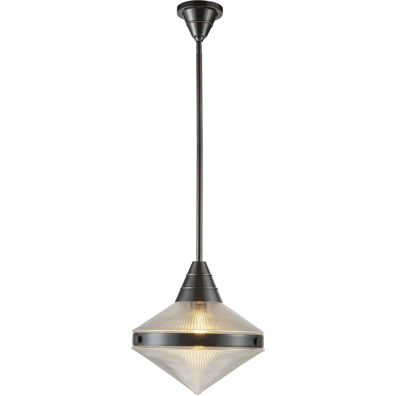 Willard 1 Light 13.5 inch Urban Bronze/Prismatic Glass Pendant Ceiling Light in Clear Prismatic Glass