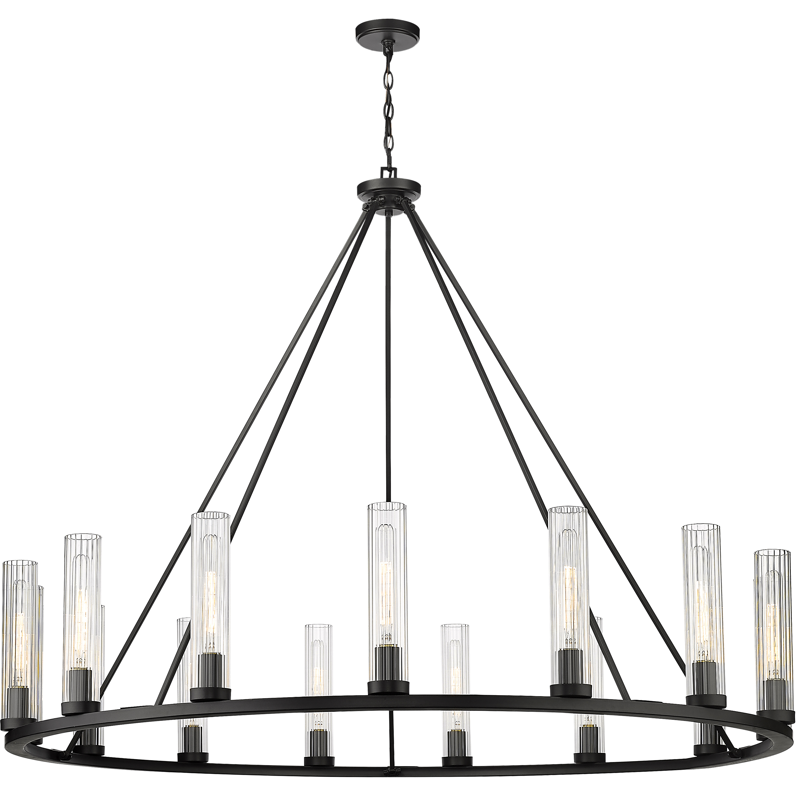 Beau 15 Light 60 inch Bronze Chandelier Ceiling Light
