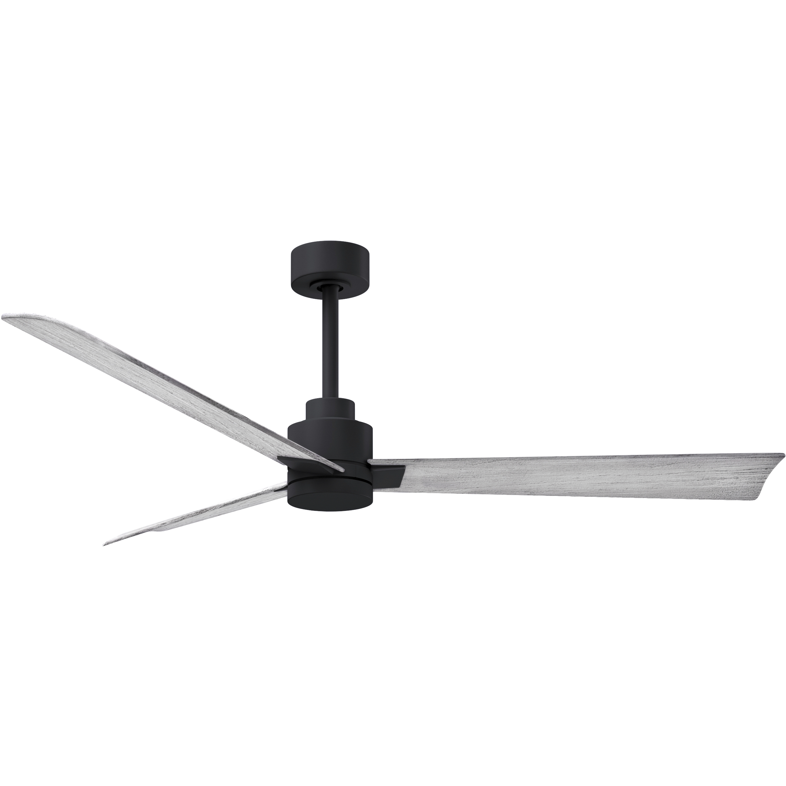 Atlas Alessandra 56 inch Matte Black with Barn Wood Tone Blades Transitional Ceiling Fan