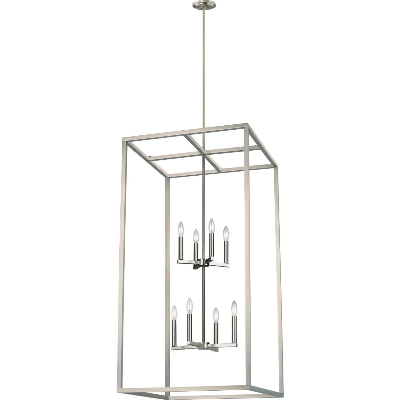 Moffet Street 8 Light 23.5 inch Brushed Nickel Foyer Pendant Ceiling Light, Extra Large