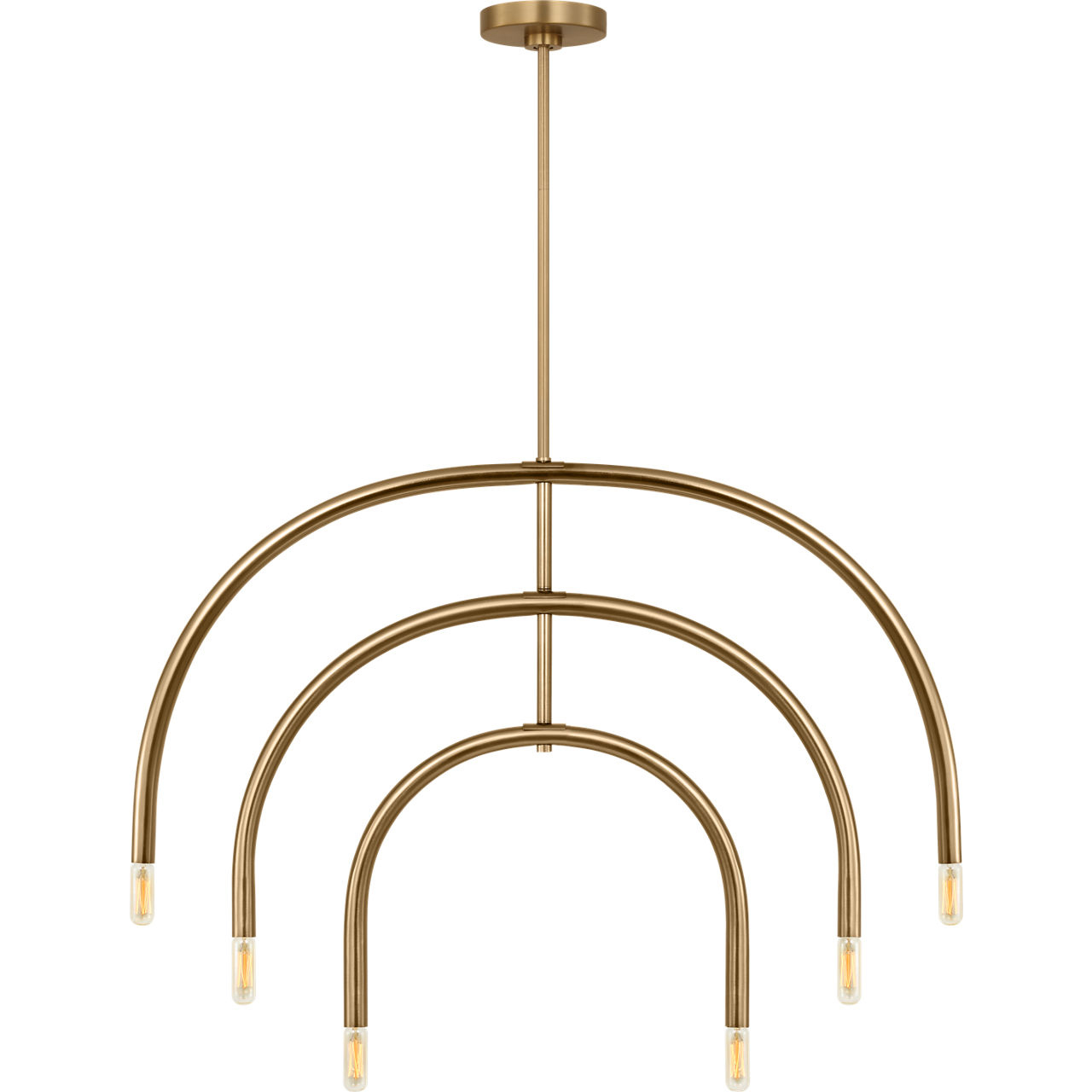 Drew & Jonathan Hadden 6 Light 36 inch Satin Brass Chandelier Ceiling Light