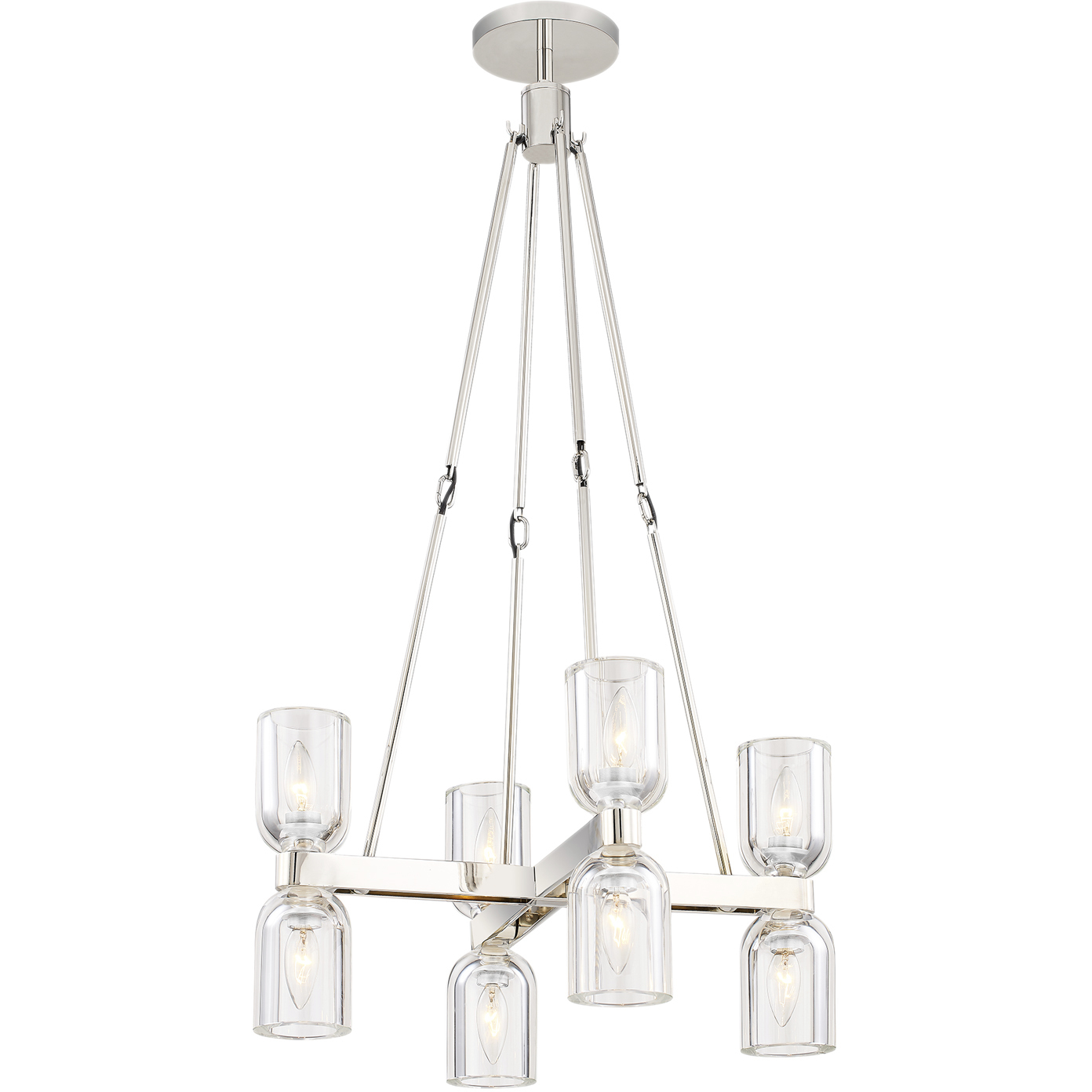 Lucian 8 Light 22 inch Clear Crystal/Polished Nickel Chandelier Ceiling Light in Clear Glass