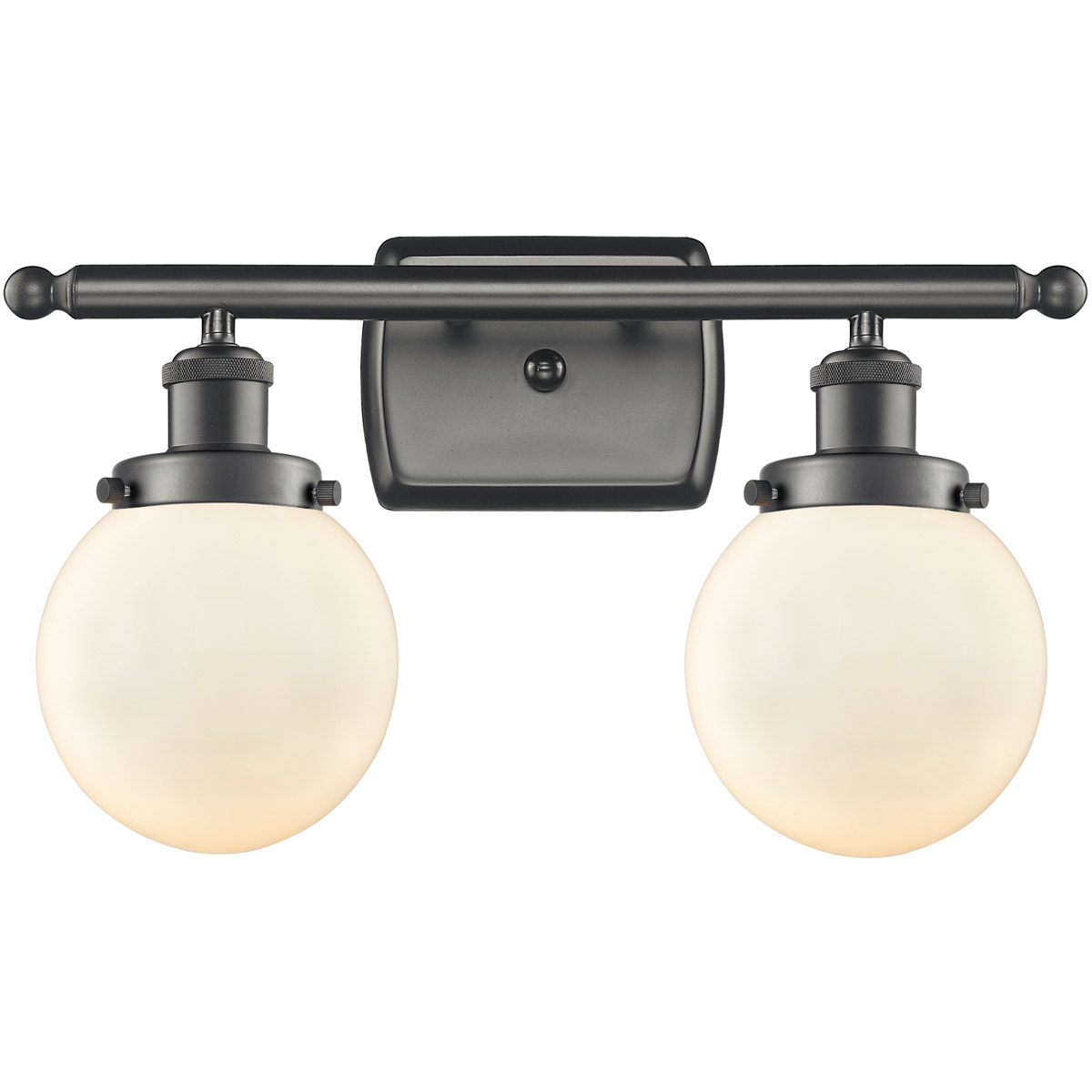 Ballston Beacon LED 16 inch Oil Rubbed Bronze Bath Vanity Light Wall Light in Matte White Glass, Ballston