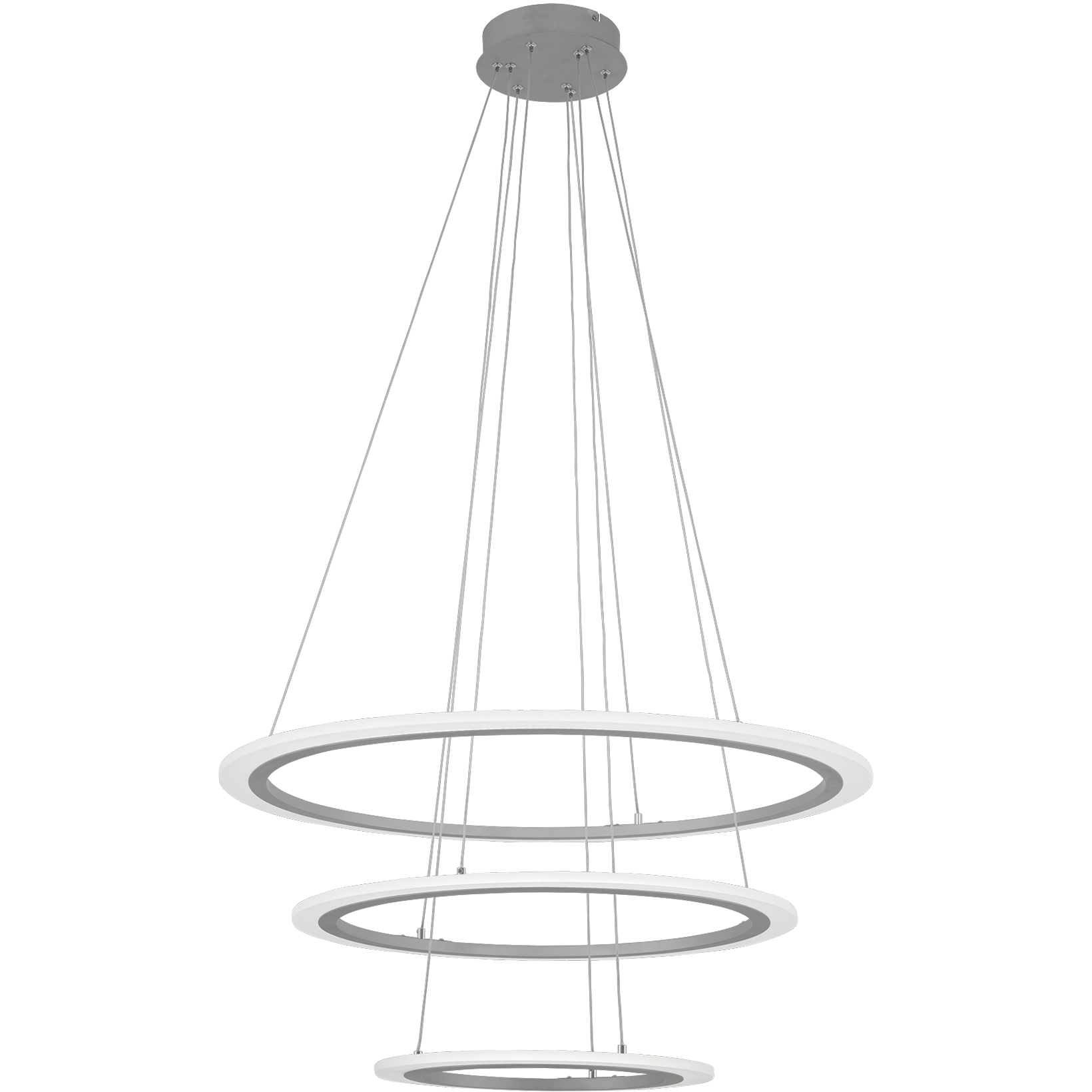 Discovery LED 31.25 inch Silver Pendant Ceiling Light, 3 Ring