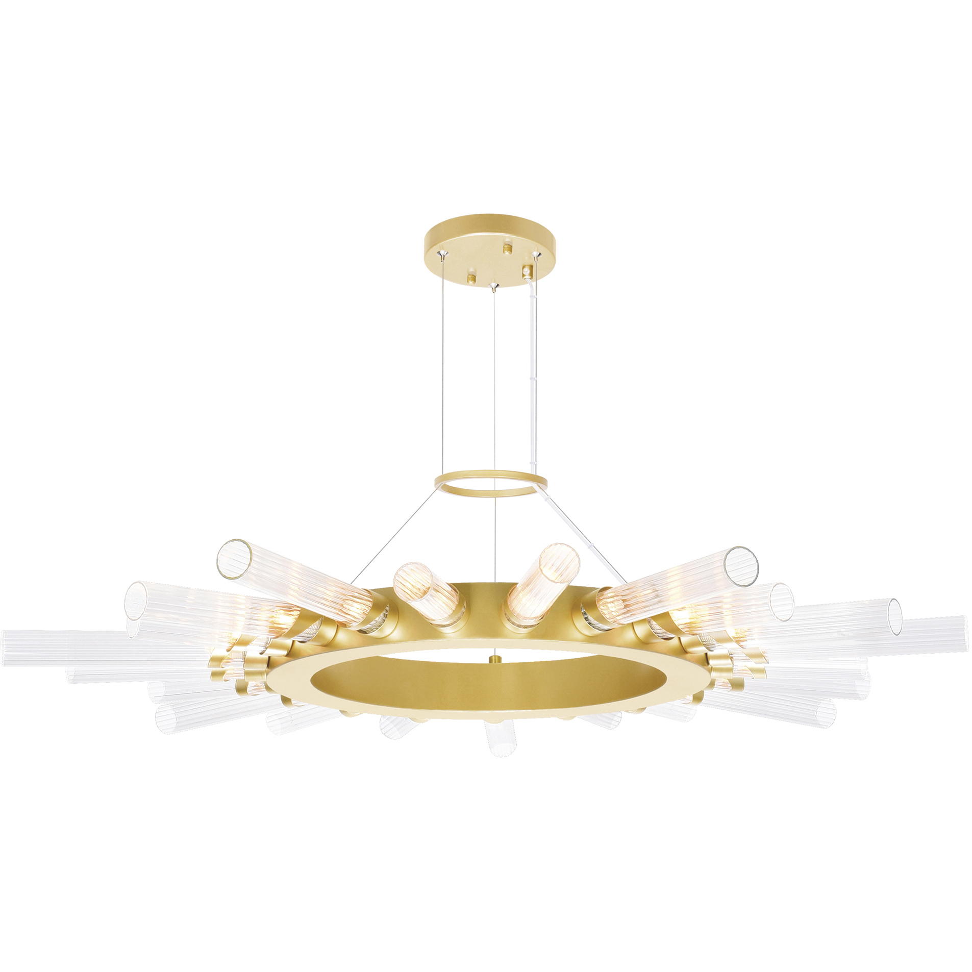 Collar LED 38 inch Satin Gold Chandelier Ceiling Light