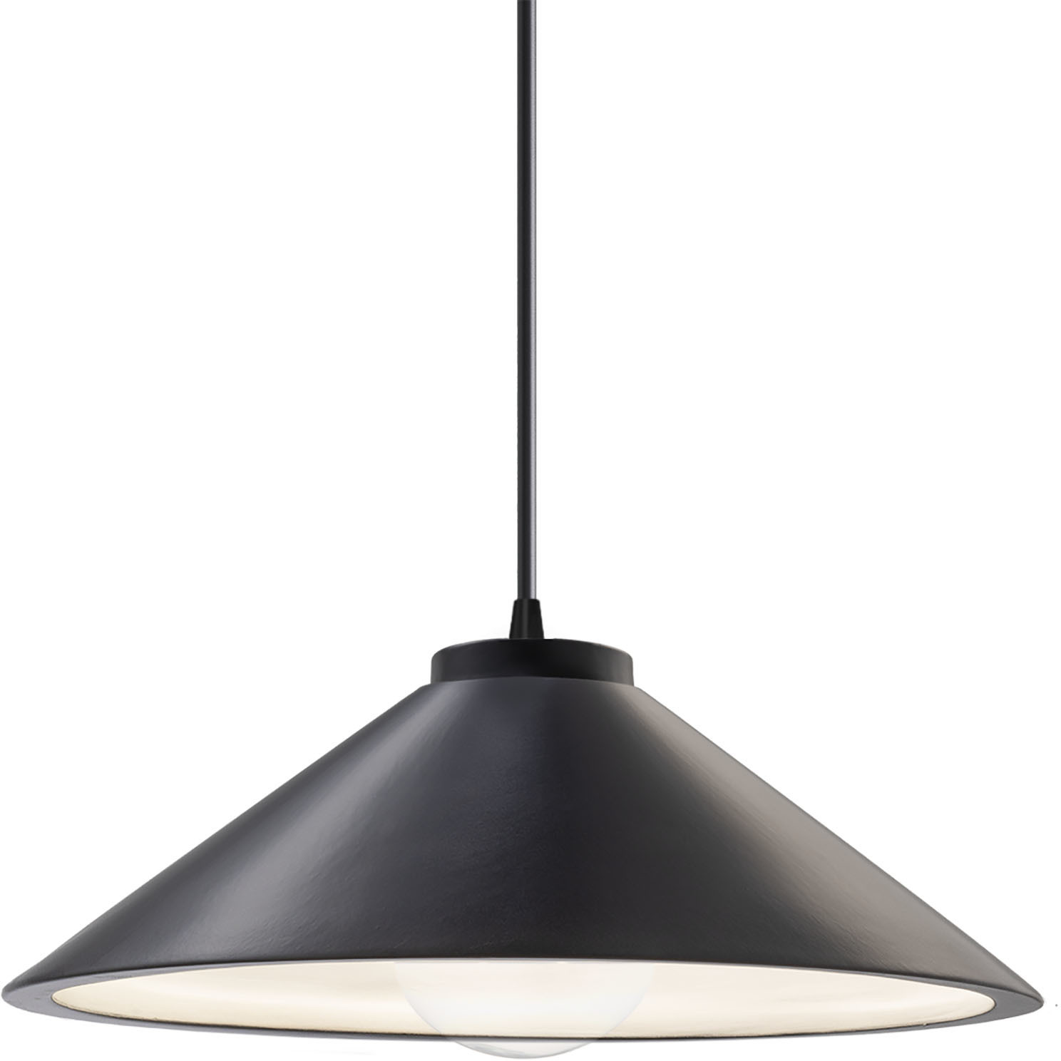 Radiance Collection - Flare LED 11.75 inch Carbon Matte Black and Matte Black Pendant Ceiling Light in Dedicated LED, Form+Finish+Function