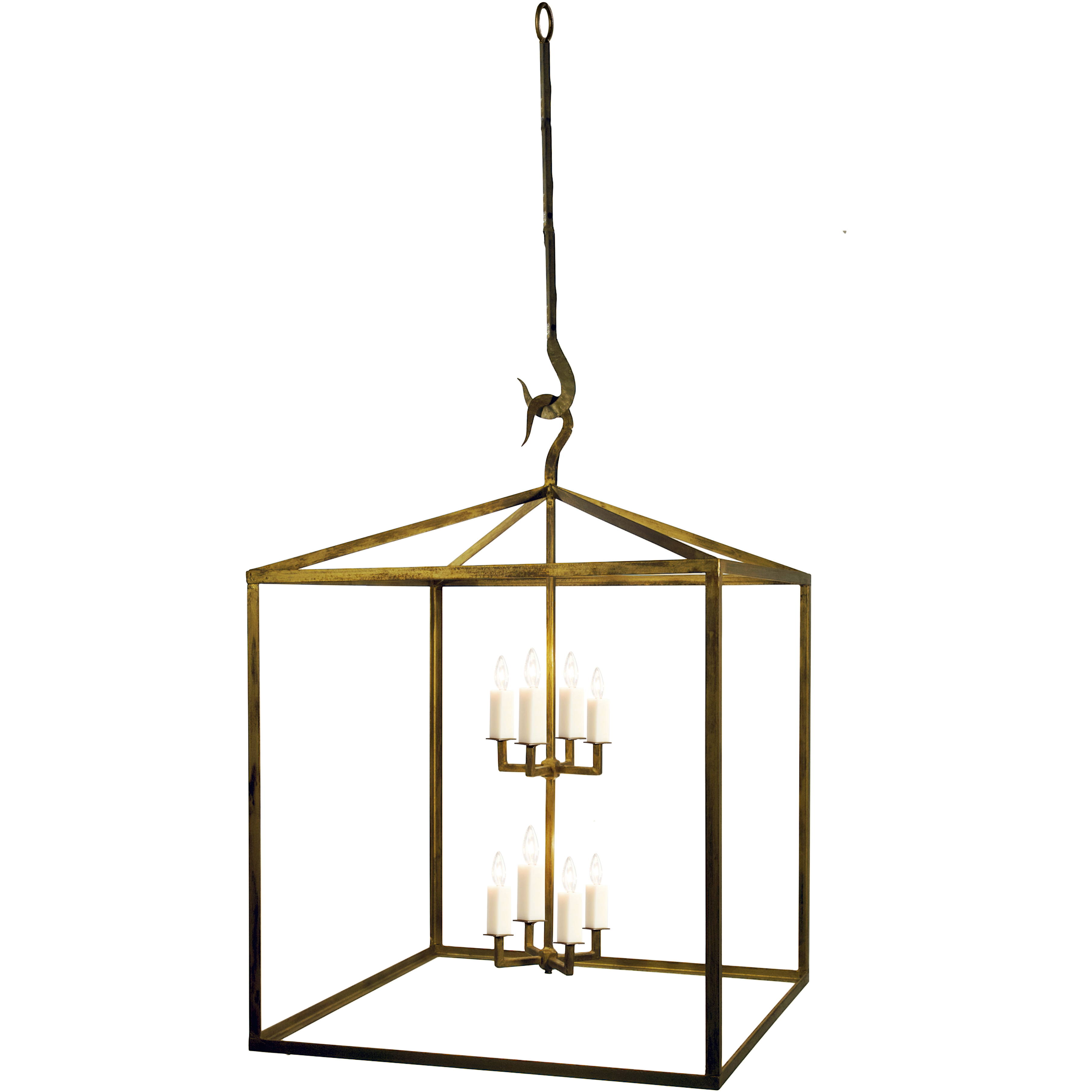 New Traditional 8 Light Old Gold Pendant Ceiling Light in Large