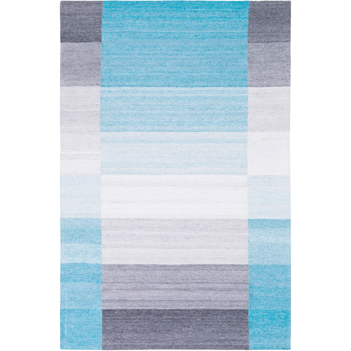 Josef 120 X 96 inch Blue and Blue Area Rug, Viscose and Wool