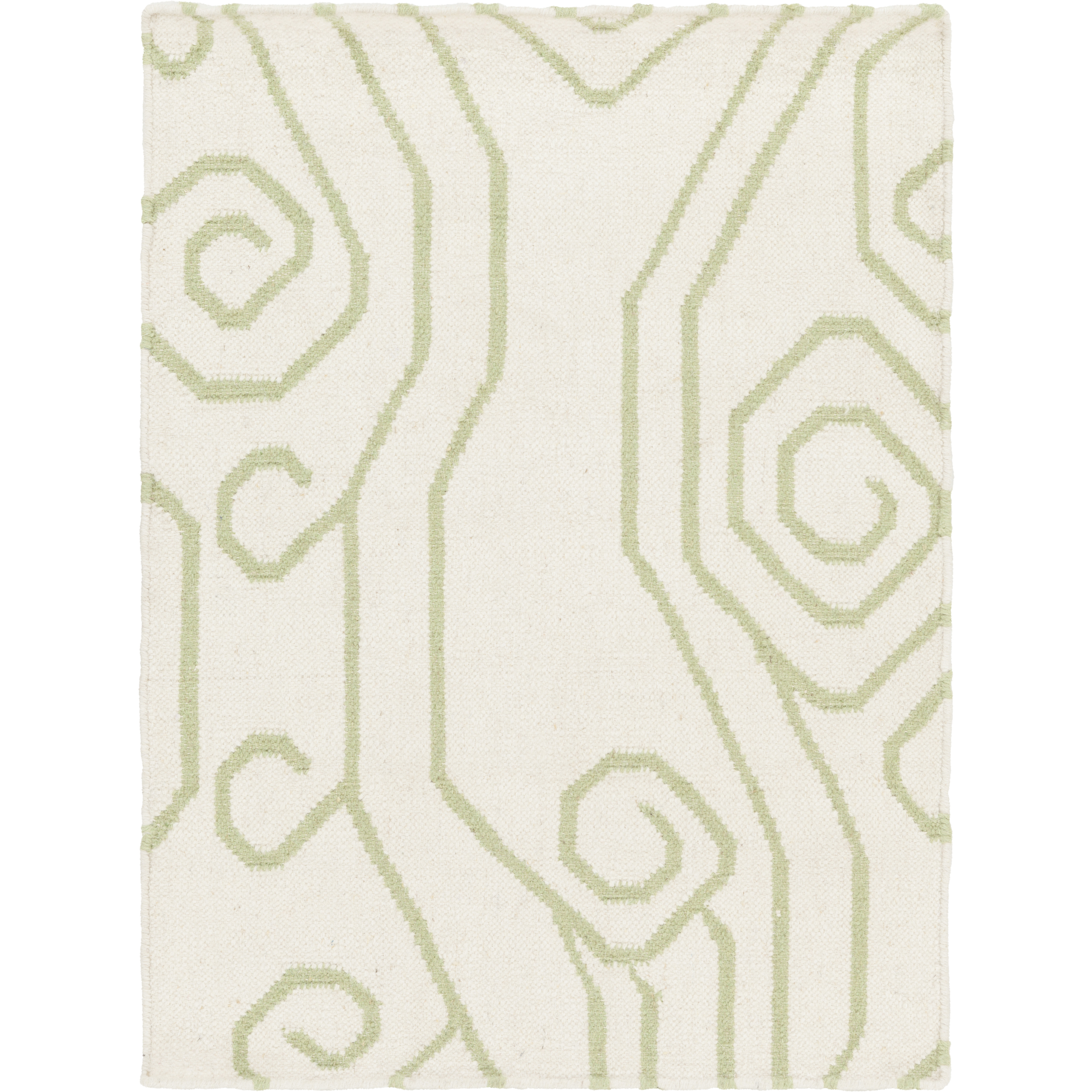 Boardwalk 36 X 24 inch Ivory, Lime Rug
