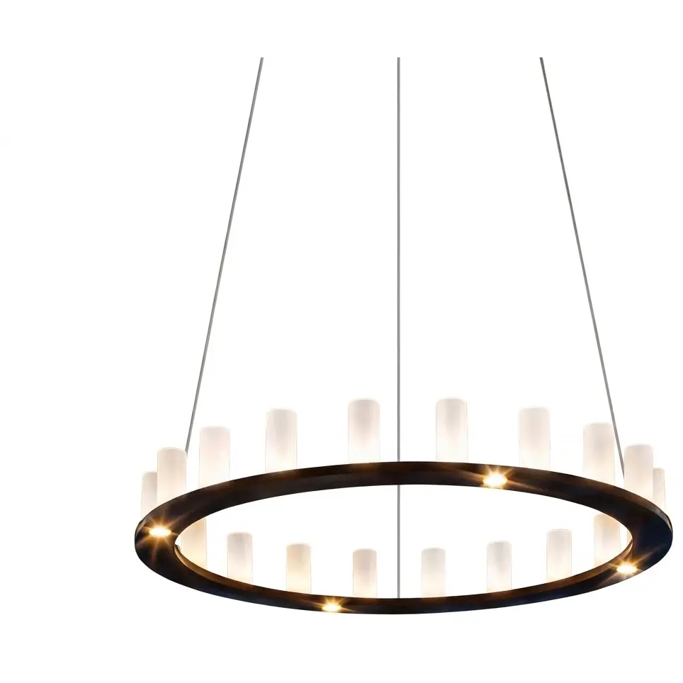 Carlyle Corona LED 45 inch Novel Brass Ring Chandelier Ceiling Light