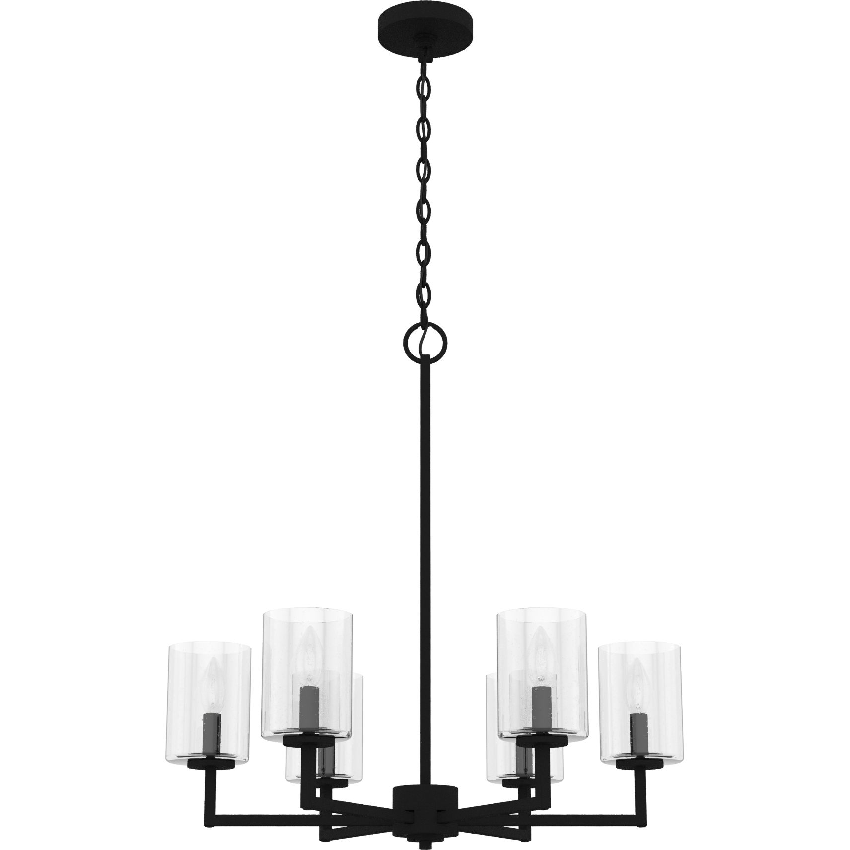 Kerrison 6 Light 24.5 inch Natural Black Iron Chandelier Ceiling Light