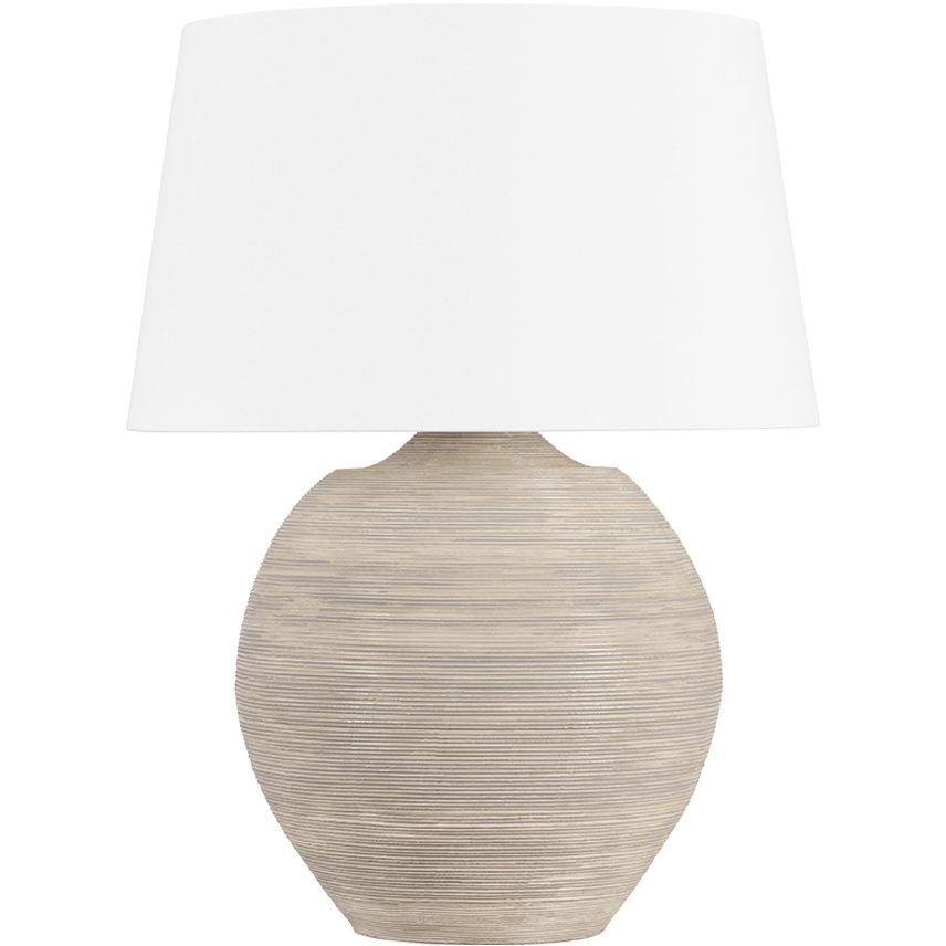 Kitchawan 31 inch 25 watt Aged Brass and Ceramic Artisan Cream Table Lamp Portable Light