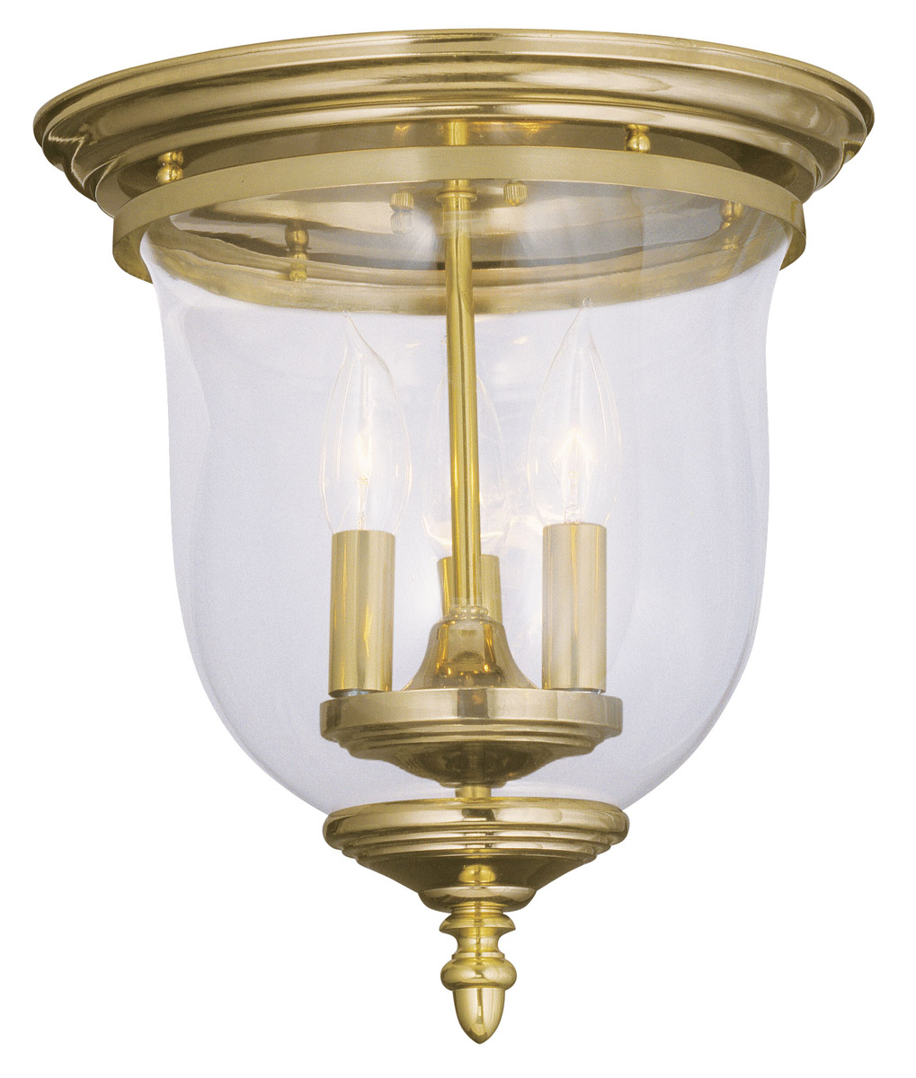 Legacy 3 Light 12 inch Polished Brass Flush Mount Ceiling Light
