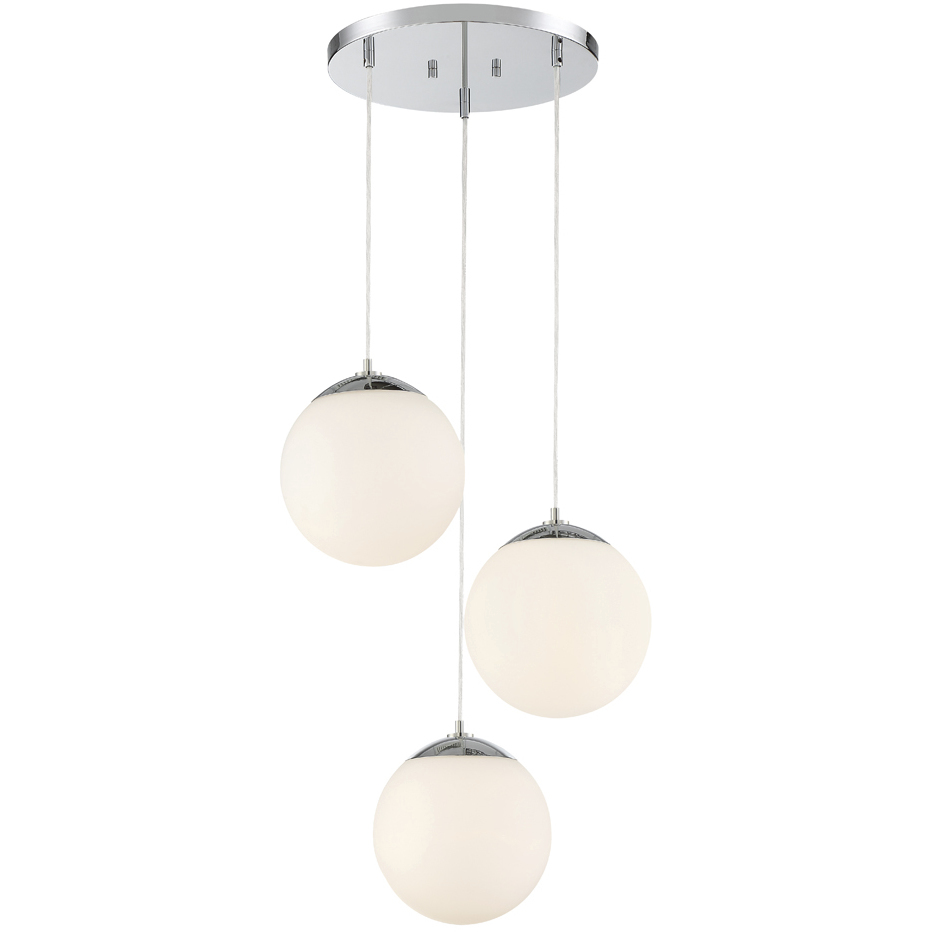Kelvin 3 Light 17.75 inch Chrome Pendant Ceiling Light