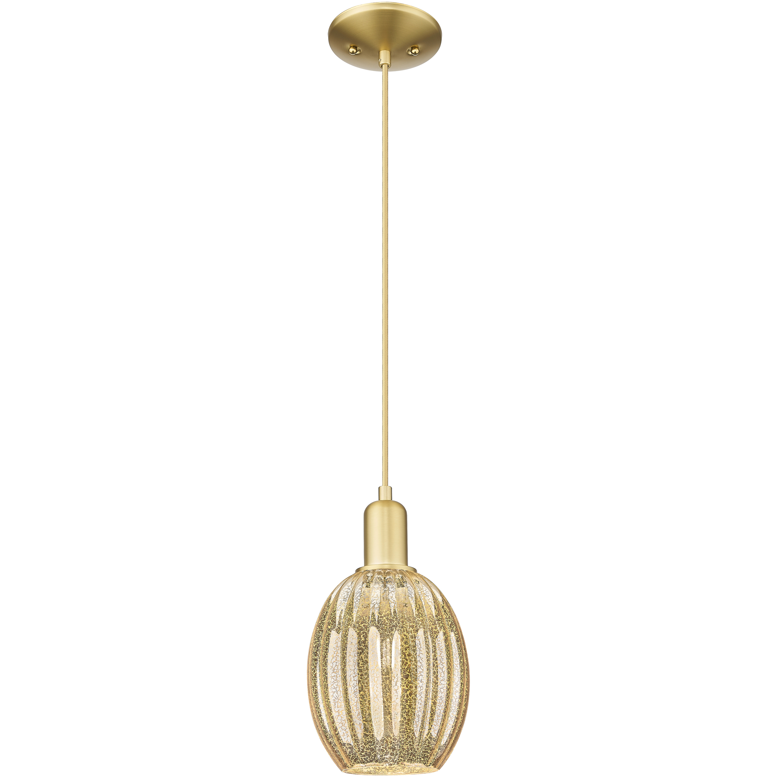 Preston 1 Light 6.25 inch Satin Gold Mini Pendant Ceiling Light in Mercury Glass