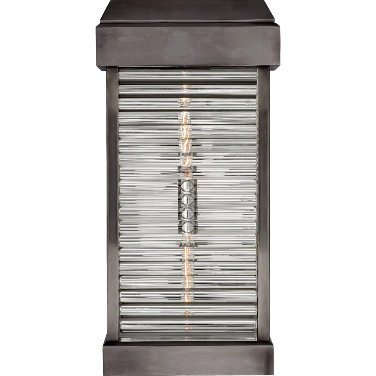 Chapman & Myers Dunmore 2 Light 23 inch Bronze Outdoor Curved Glass Louver Sconce, Large