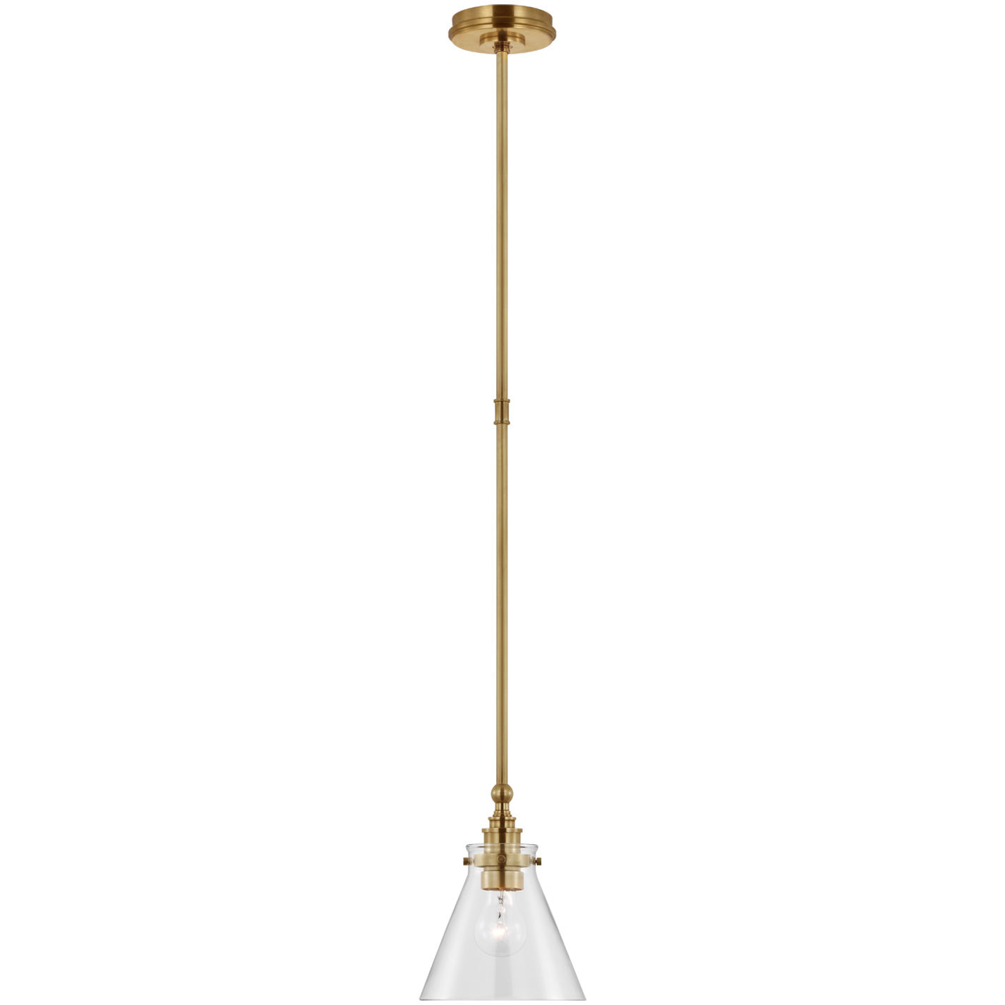 Chapman & Myers Parkington LED 7.25 inch Antique-Burnished Brass Pendant Ceiling Light in Clear Glass