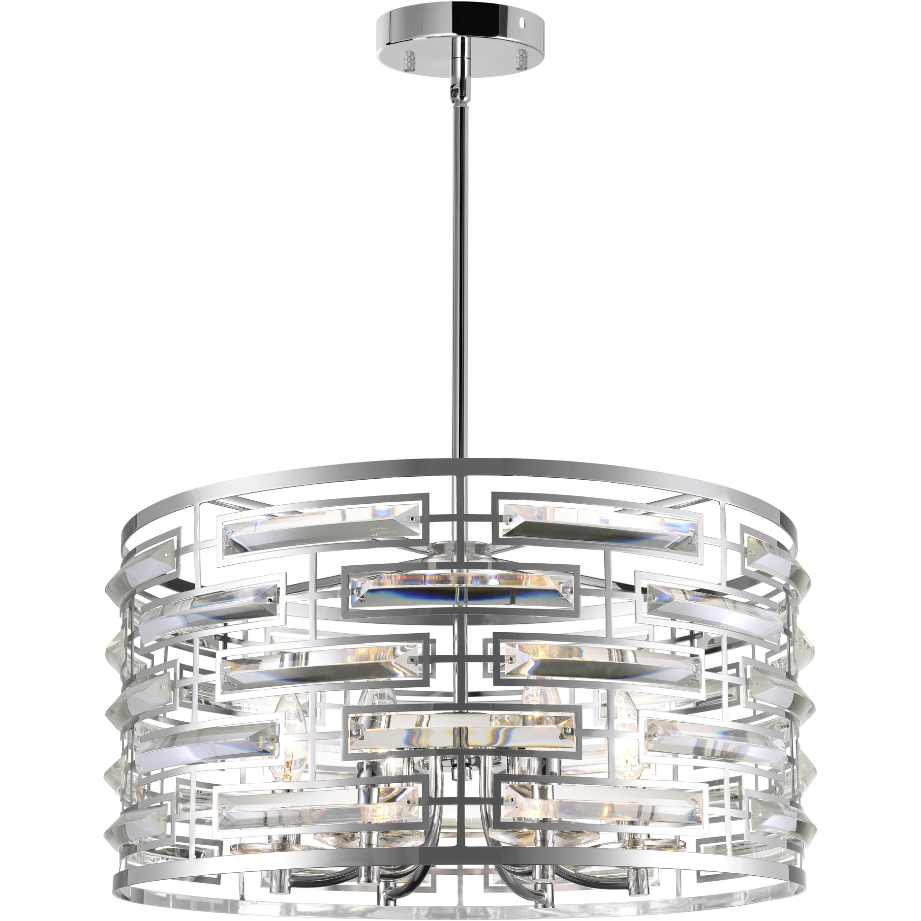 Petia 6 Light 20 inch Chrome Drum Shade Chandelier Ceiling Light