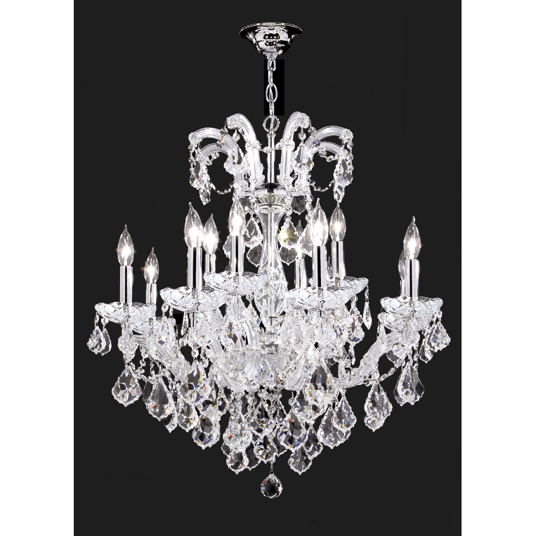 Maria Theresa Grand 12 Light 26 inch Silver Chandelier Ceiling Light, Grand