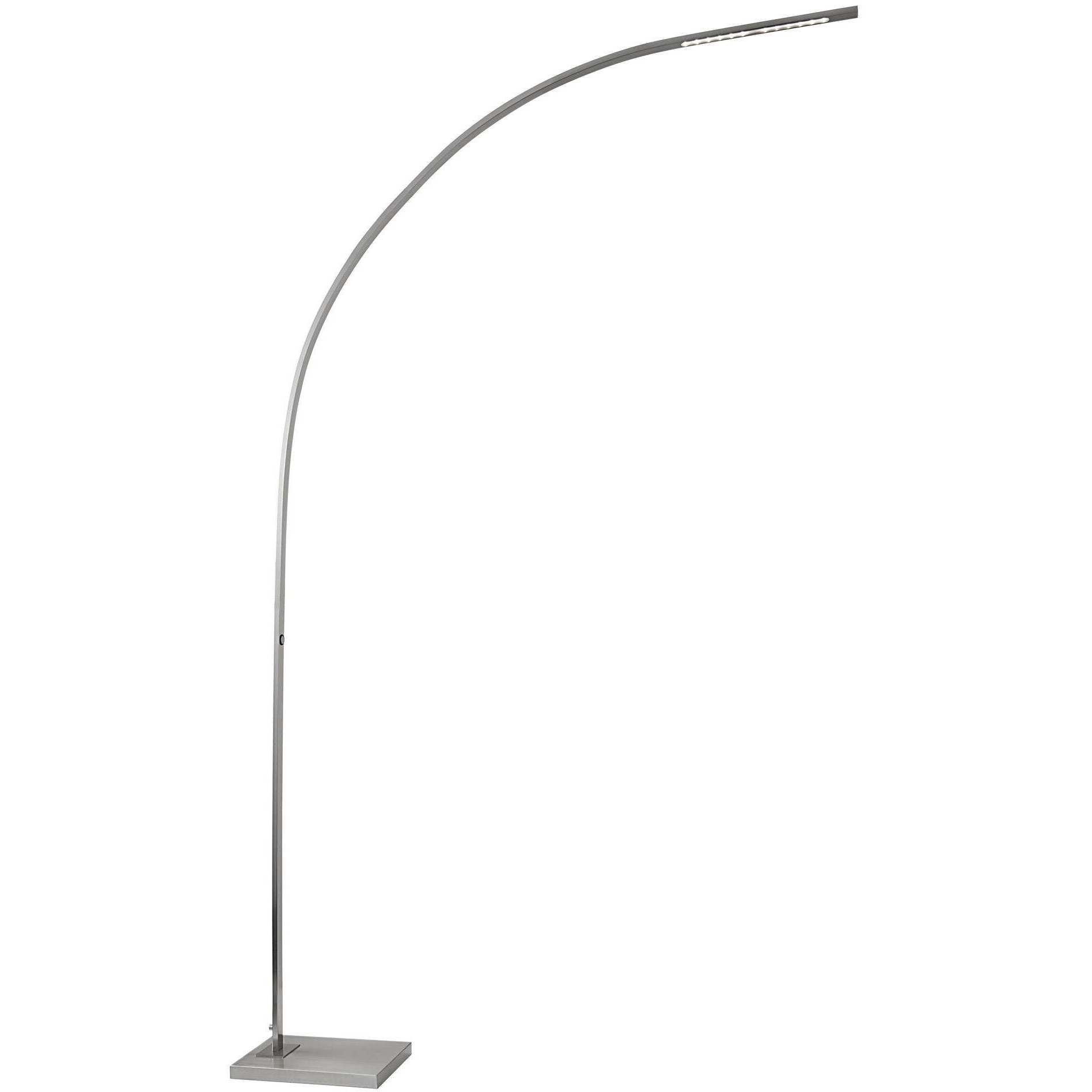 Sonic 91 inch 24 watt Satin Steel Arc Lamp Portable Light