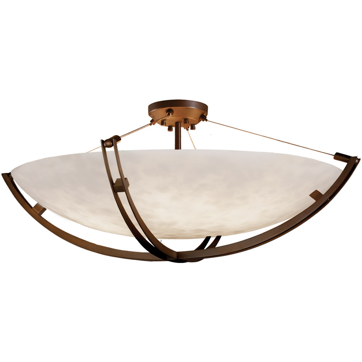 Clouds 6 Light 55 inch Dark Bronze Semi-Flush Ceiling Light in Round Bowl, Incandescent, Bowl