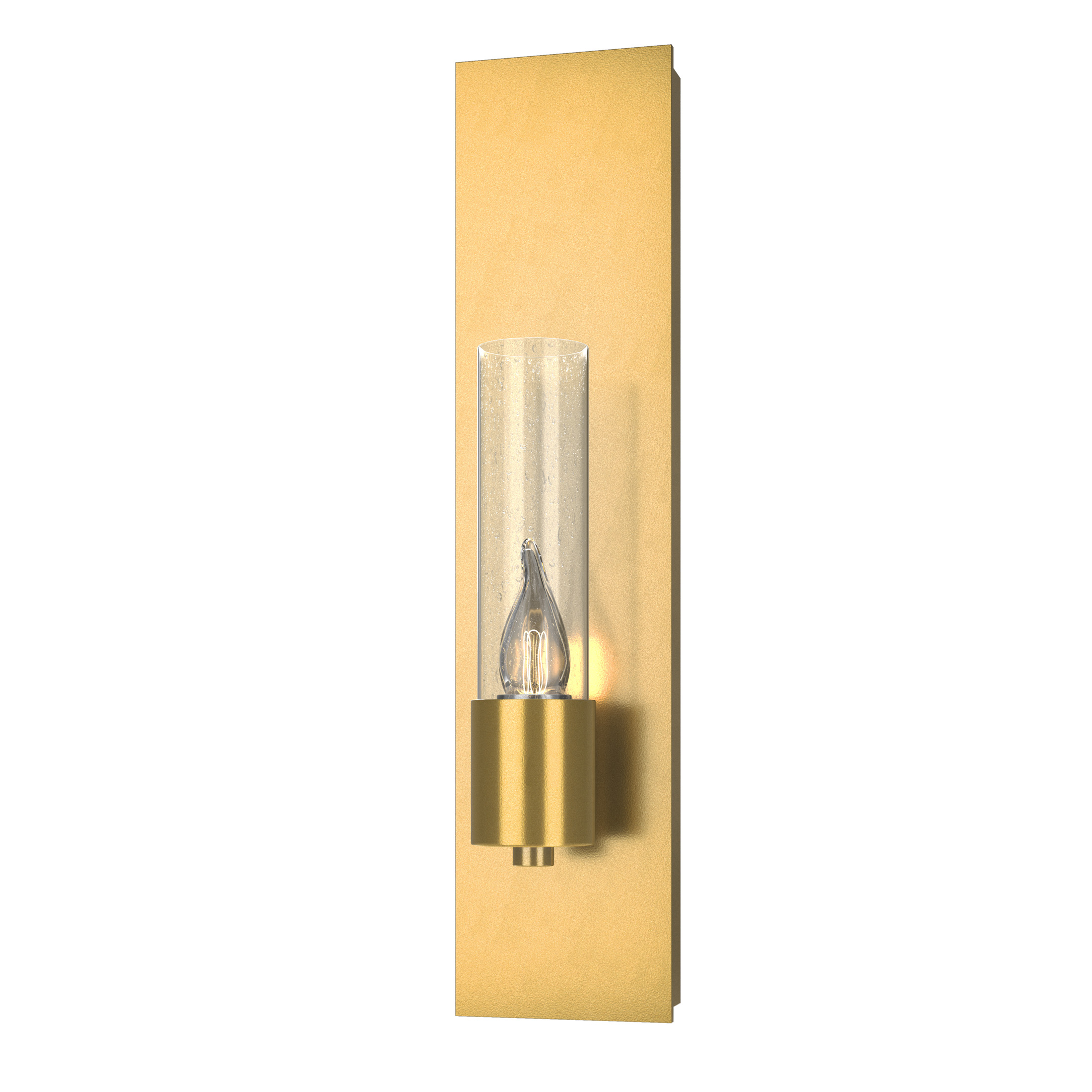 Pillar 1 Light 4.3 inch Modern Brass ADA Sconce Wall Light in Seeded Clear