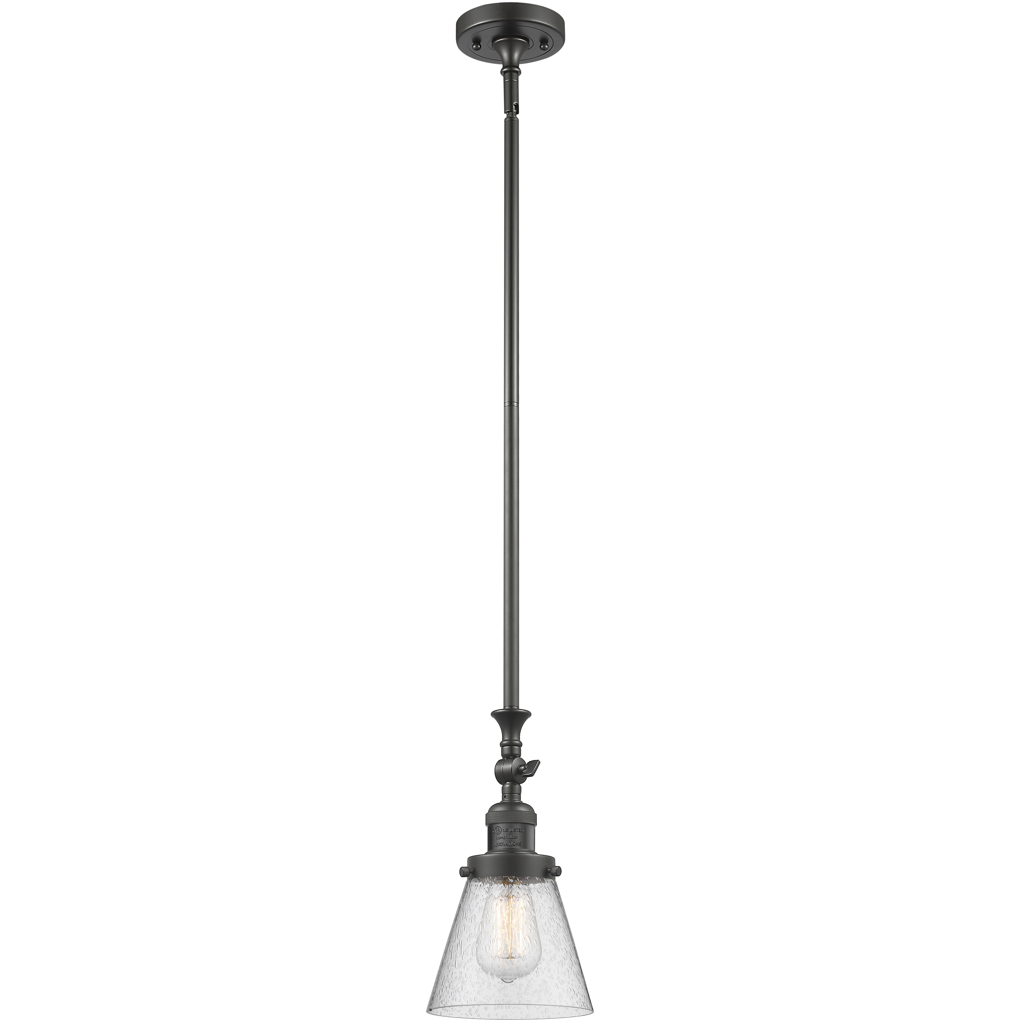 Franklin Restoration Cone 1 Light 6 inch Oil Rubbed Bronze Mini Pendant Ceiling Light in Incandescent, Seedy, Franklin Restoration