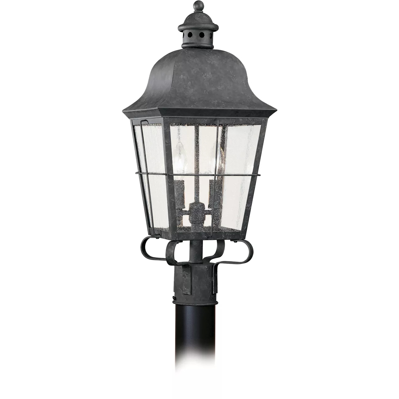 Chatham 2 Light 22.75 inch Oxidized Bronze Outdoor Post Lantern