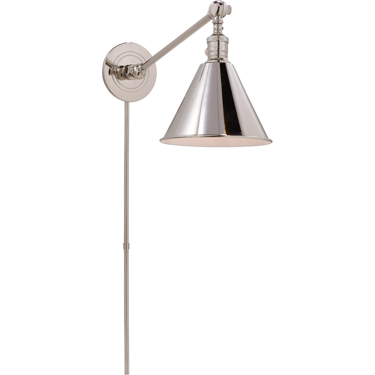 Chapman & Myers Boston3 17.5 inch 60 watt Polished Nickel Single Arm Library Light Wall Light