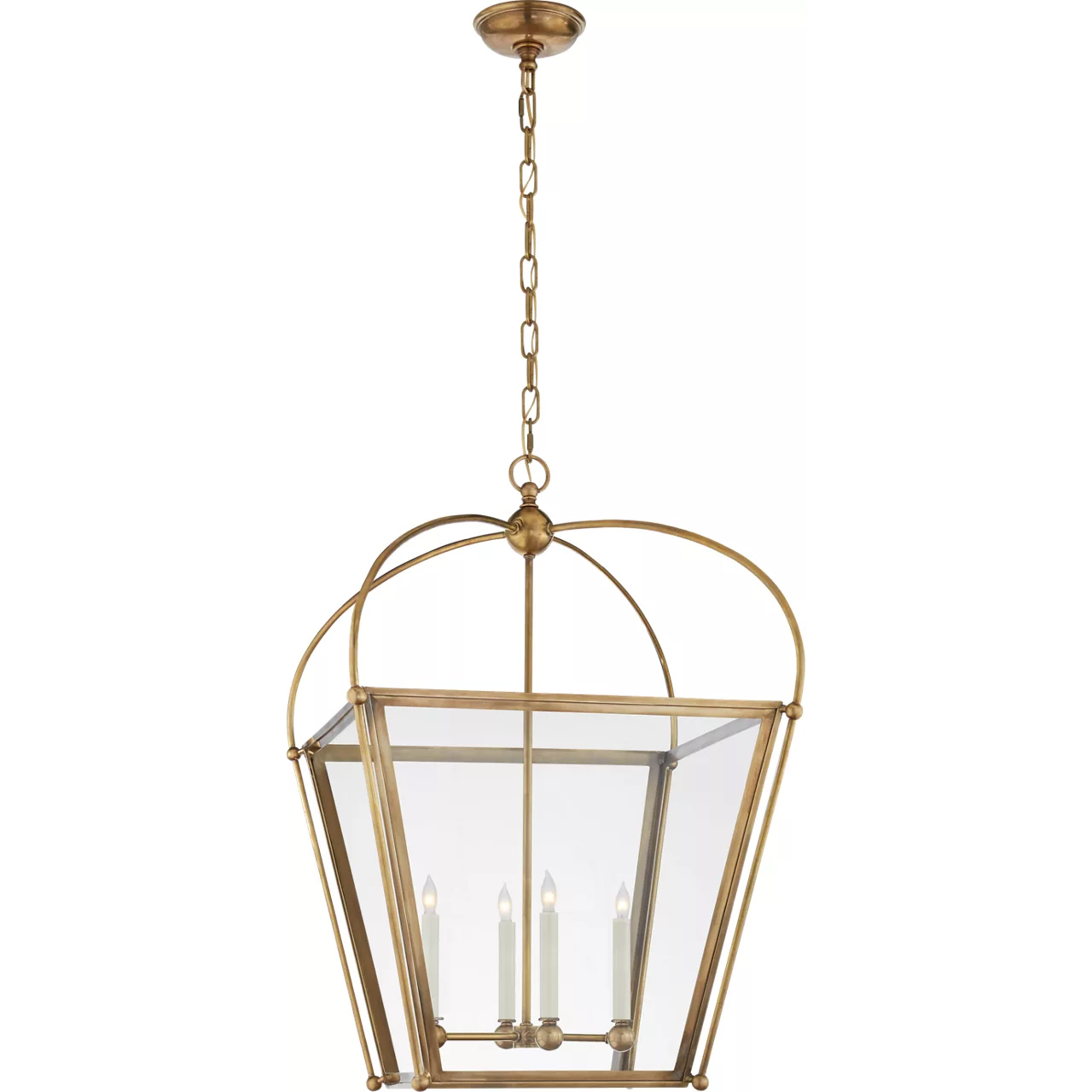 Chapman & Myers Riverside 4 Light 21 inch Antique-Burnished Brass Square Lantern Pendant Ceiling Light, Medium