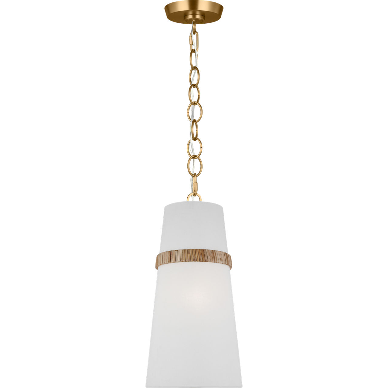 AH by Alexa Hampton Cordtlandt 1 Light 8.13 inch Burnished Brass with Rattan Pendant Ceiling Light