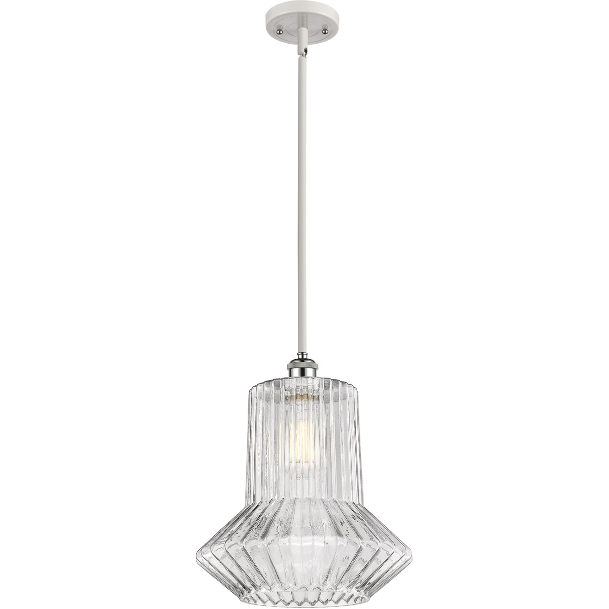 Ballston Springwater LED 12 inch White and Polished Chrome Pendant Ceiling Light, Ballston