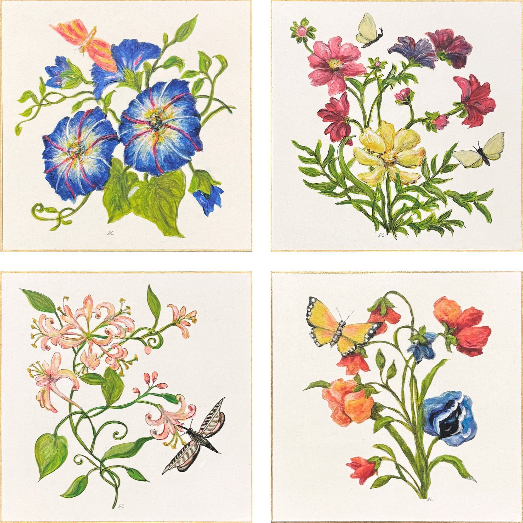 Floral Snapshot Multi and Green and Blue and Red Wall Sculpture, The Studio