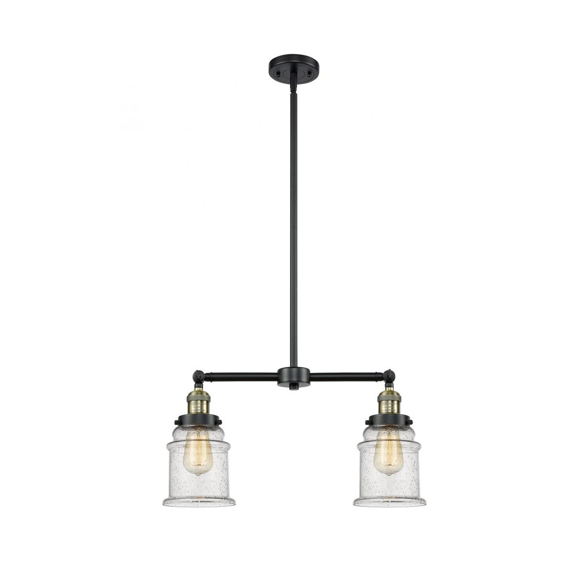 Franklin Restoration Canton LED 21 inch Black Antique Brass Chandelier Ceiling Light in Seedy Glass, Franklin Restoration