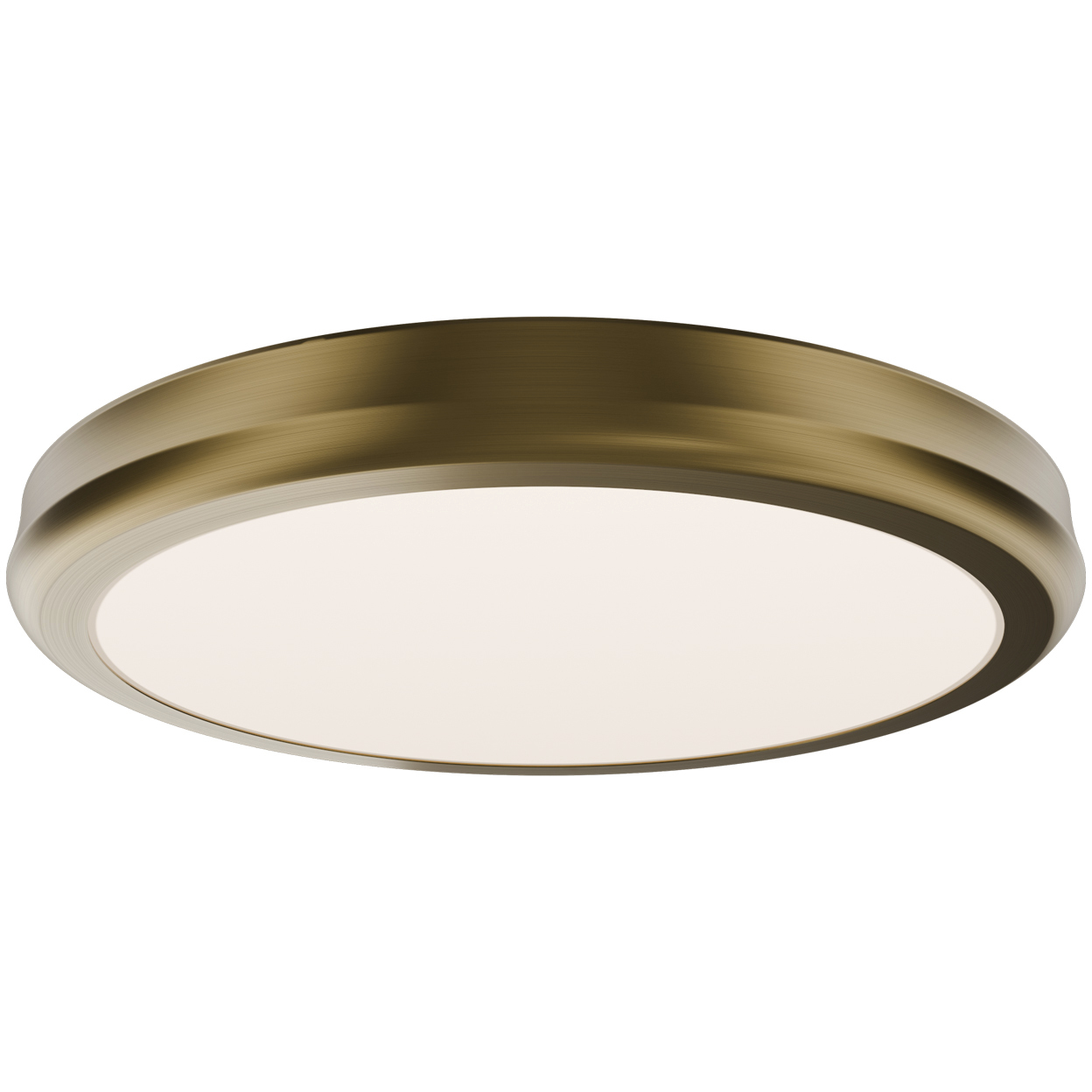Parthenon LED 10 inch Aged Brass Flush Mount Ceiling Light in 4000K, dweLED