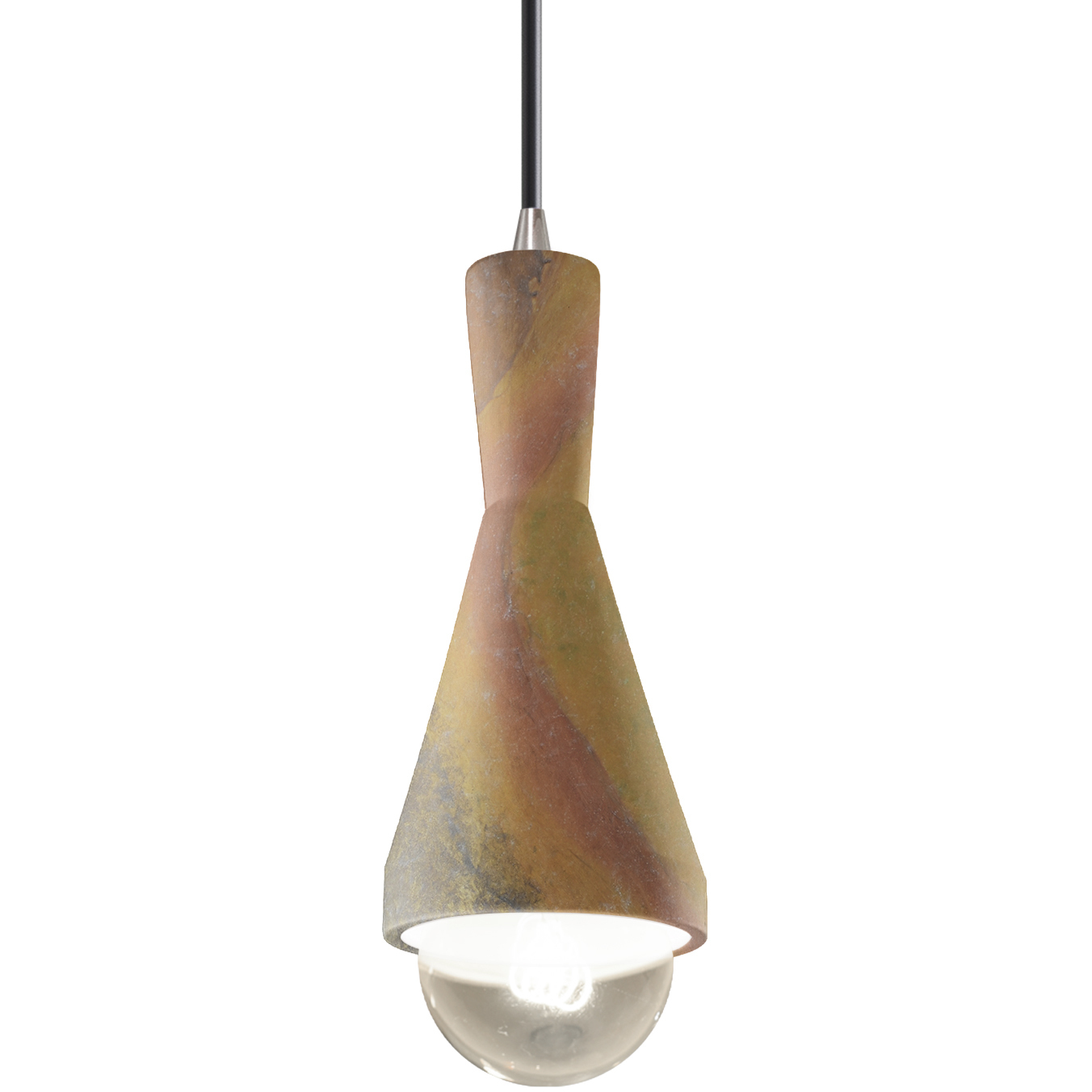 Radiance Collection - Erlen 1 Light 4.75 inch Harvest Yellow Slate and Brushed Nickel Pendant Ceiling Light in Replaceable Bulb, Black, Form+Finish+Function