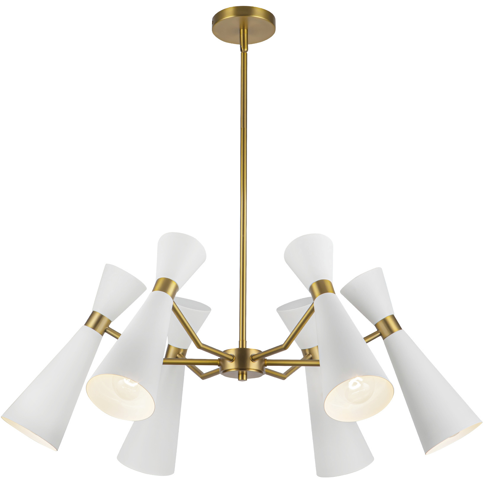 Alora Mood Blake 6 Light 32 inch White and Aged Gold Chandelier Ceiling Light